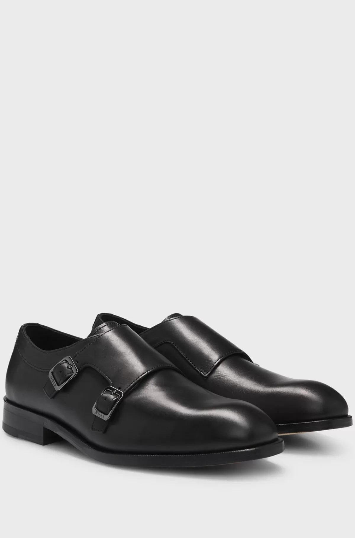 HUGO BOSS Munkesko I Læder Med Fleksibel Sål Sort Discount