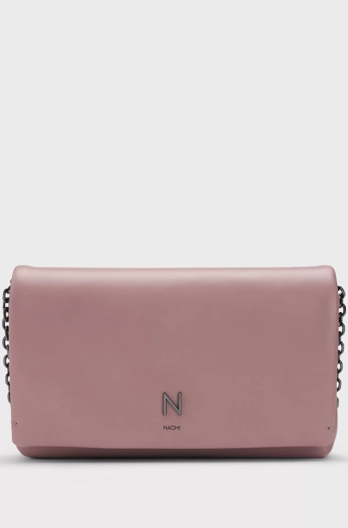HUGO BOSS NAOMI X BOSS Clutch-taske I Læder Med Signaturmetal Lys pink Sale