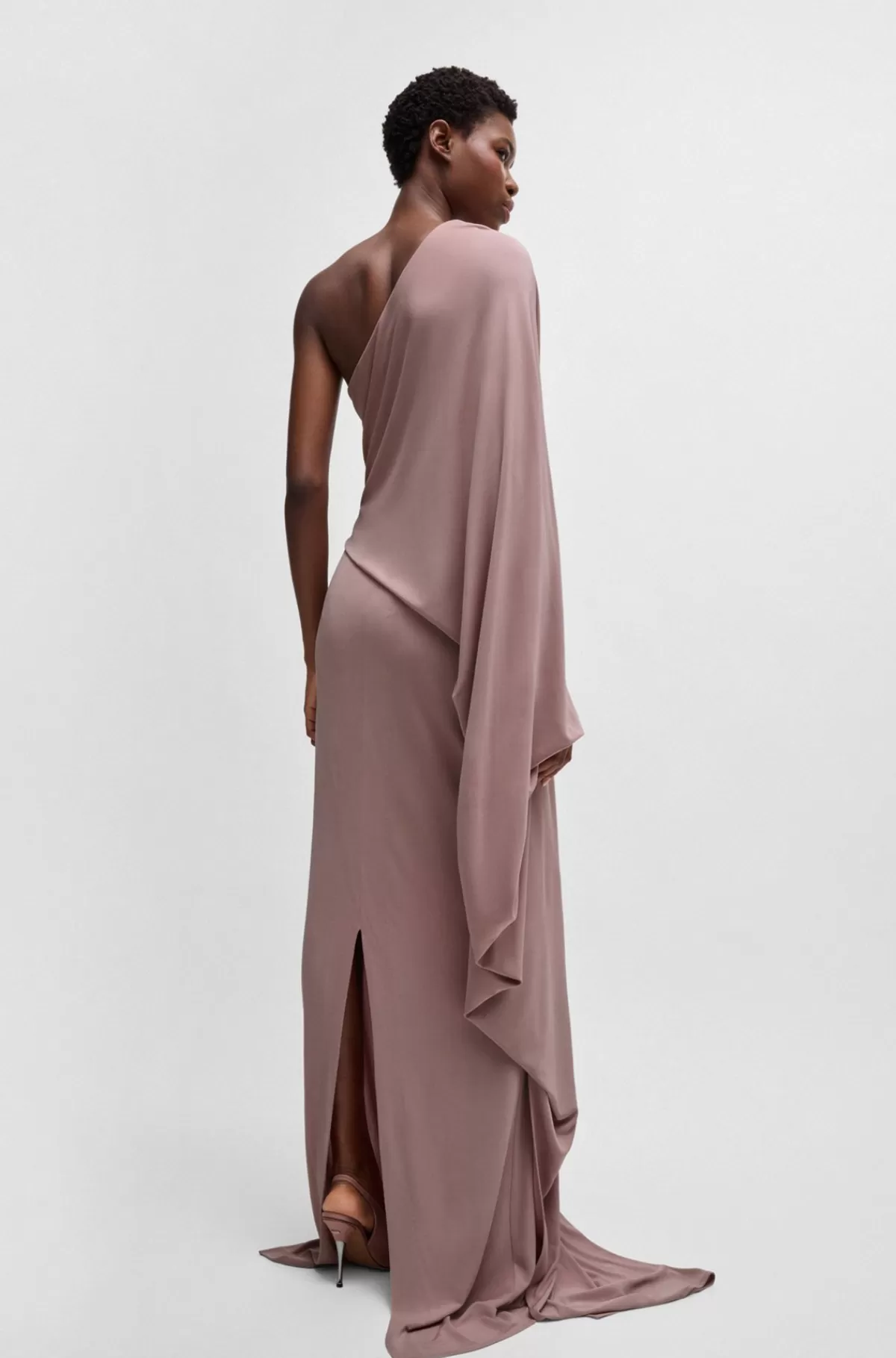 HUGO BOSS NAOMI X BOSS Lang Kjole Med Enkelt Skulder Lys pink Flash Sale
