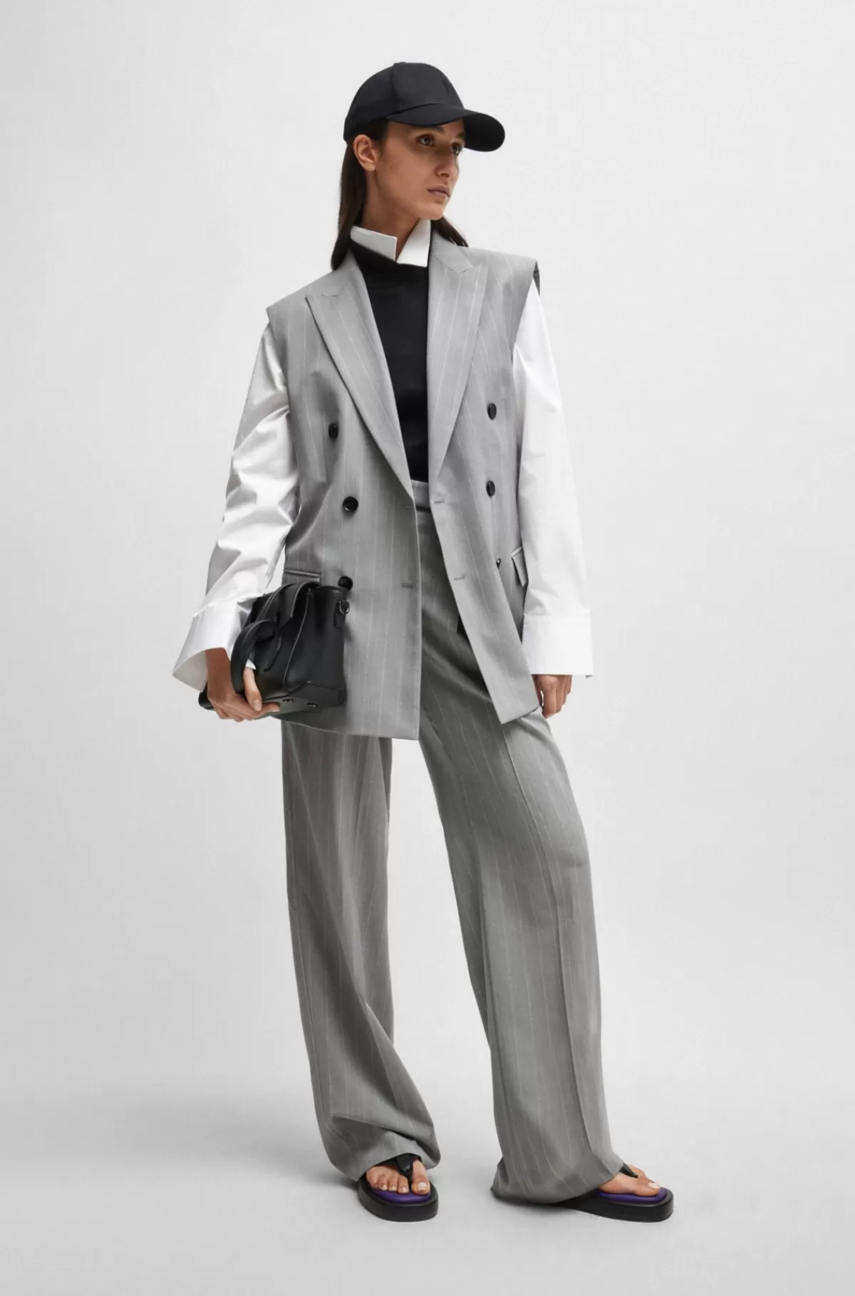 HUGO BOSS NAOMI X BOSS Tote Bag I Læder Med Brandede Detaljer Sort Best Sale