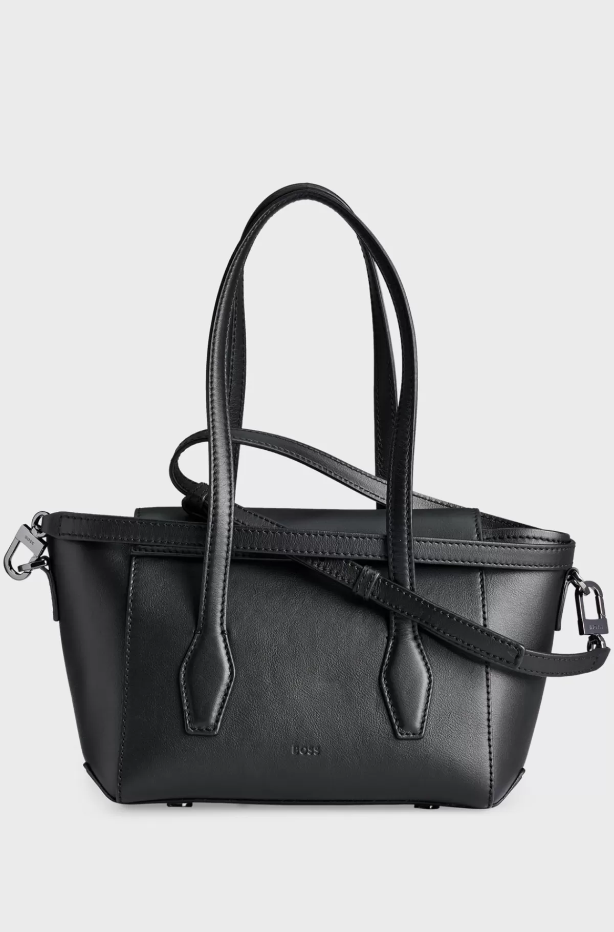 HUGO BOSS NAOMI X BOSS Tote Bag I Læder Med Brandede Detaljer Sort Best Sale
