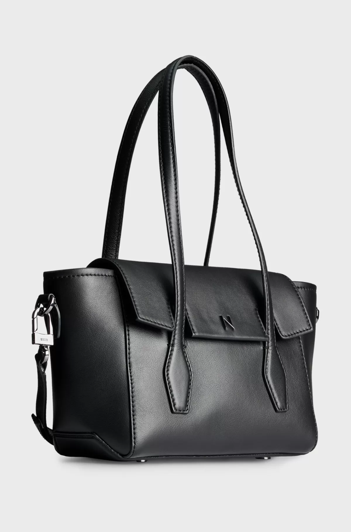 HUGO BOSS NAOMI X BOSS Tote Bag I Læder Med Brandede Detaljer Sort Best Sale