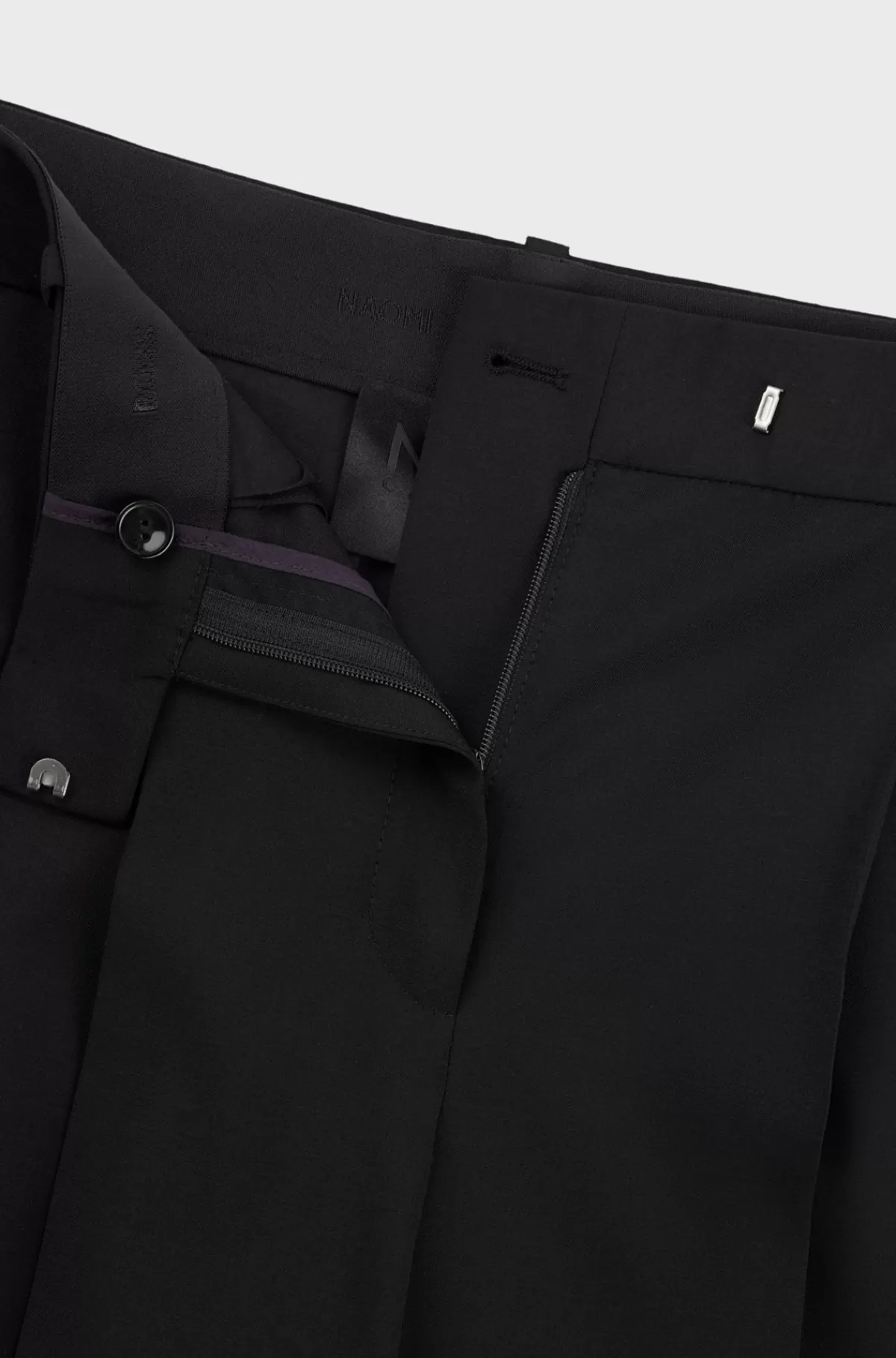 HUGO BOSS NAOMI X BOSS-bukser Med Regular Fit I Uld Med Naturligt Stræk Sort Fashion