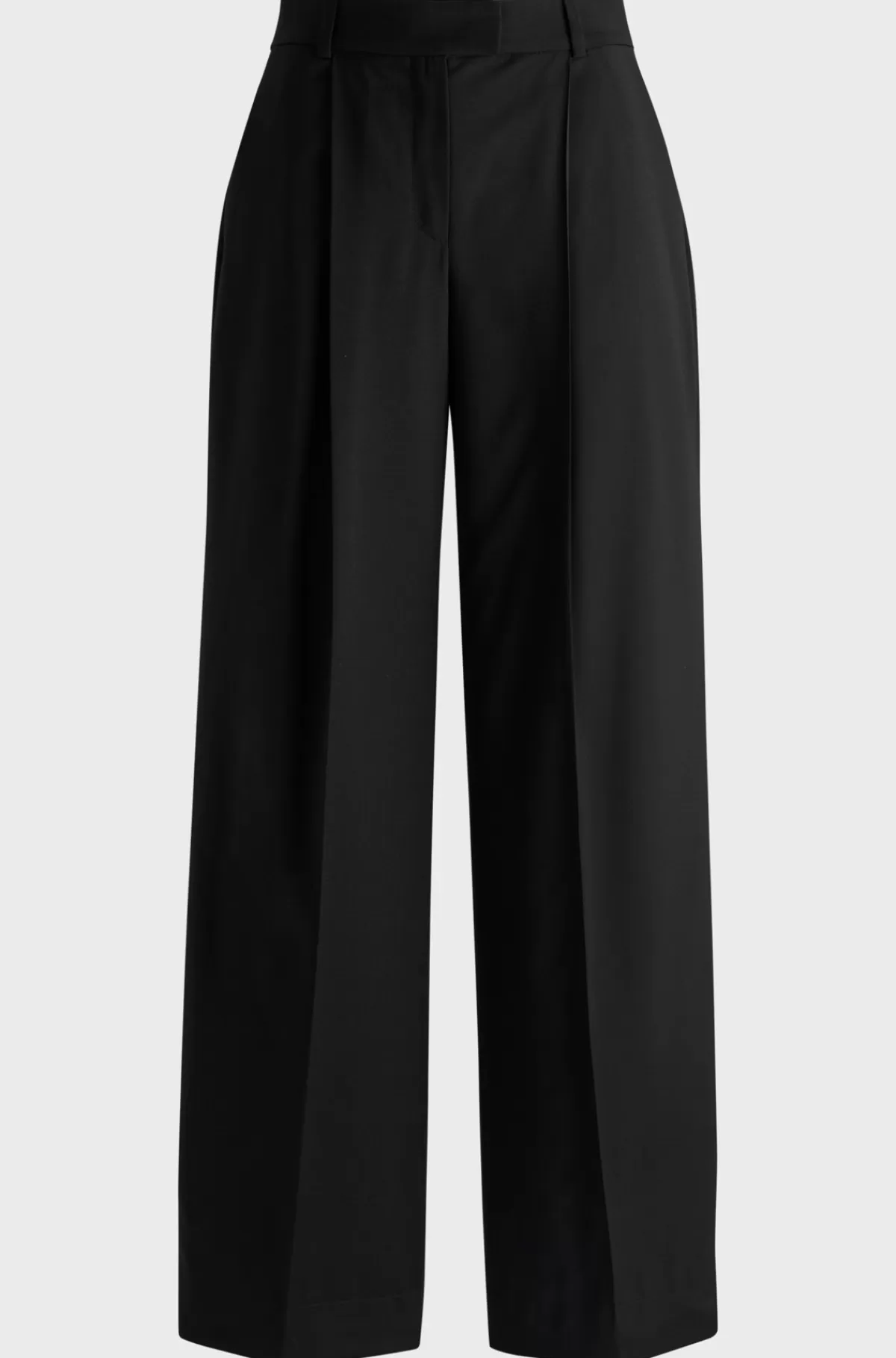 HUGO BOSS NAOMI X BOSS-bukser Med Regular Fit I Uld Med Naturligt Stræk Sort Fashion
