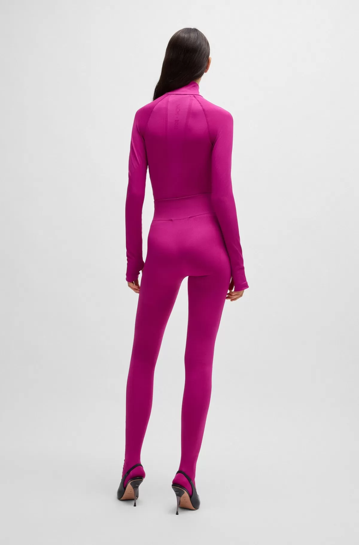 HUGO BOSS NAOMI X BOSS-leggings I Jersey Med Stræk Og Brandet Linning Pink Outlet