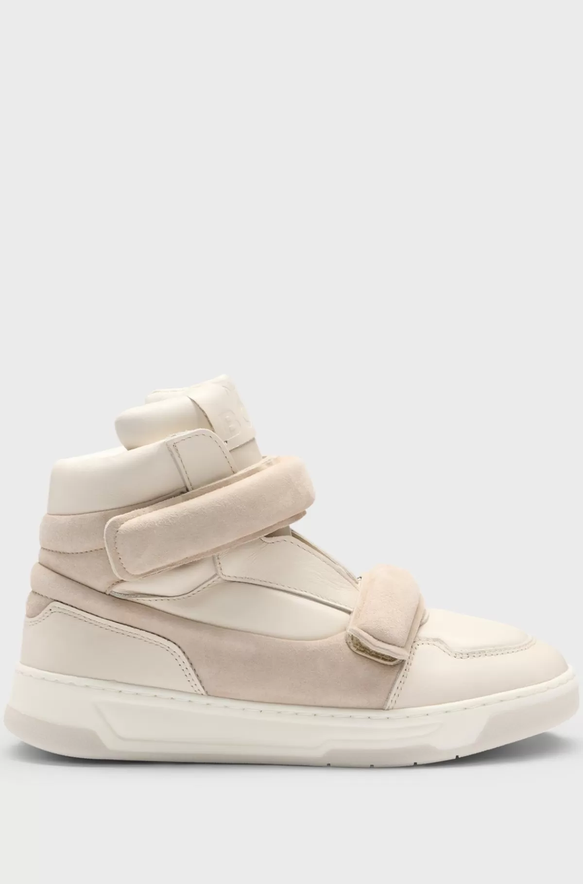 HUGO BOSS NAOMI X BOSS-sneakers I Læder Og Ruskind Med Høj Profil Naturlig Discount
