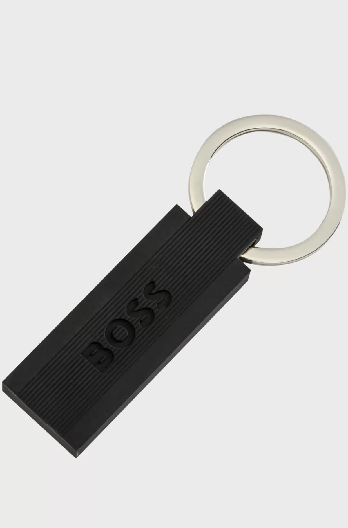 HUGO BOSS Nøglering Med Logo I Silikone Og Messing Sort Store
