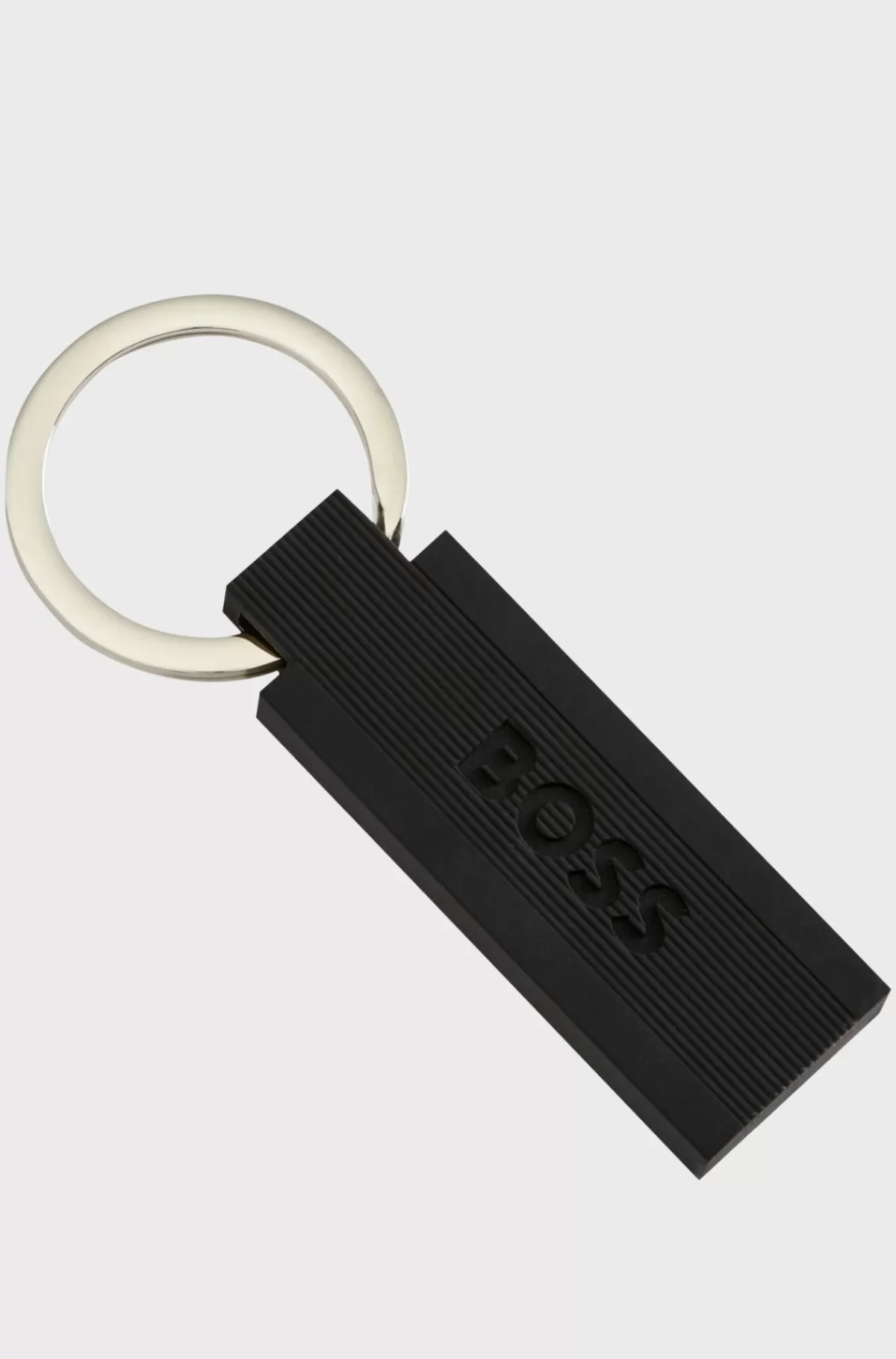 HUGO BOSS Nøglering Med Logo I Silikone Og Messing Sort Store