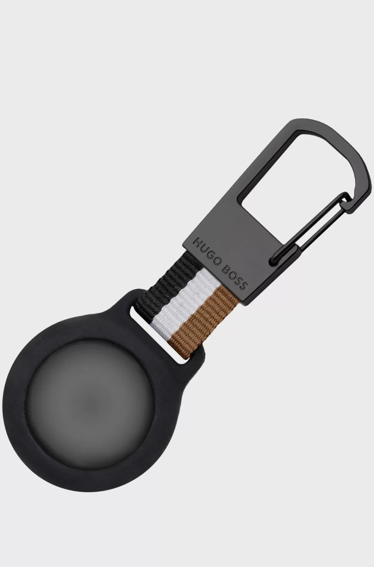 HUGO BOSS Nøglering Med Signaturstribe Og AirTag-holder Sort Outlet