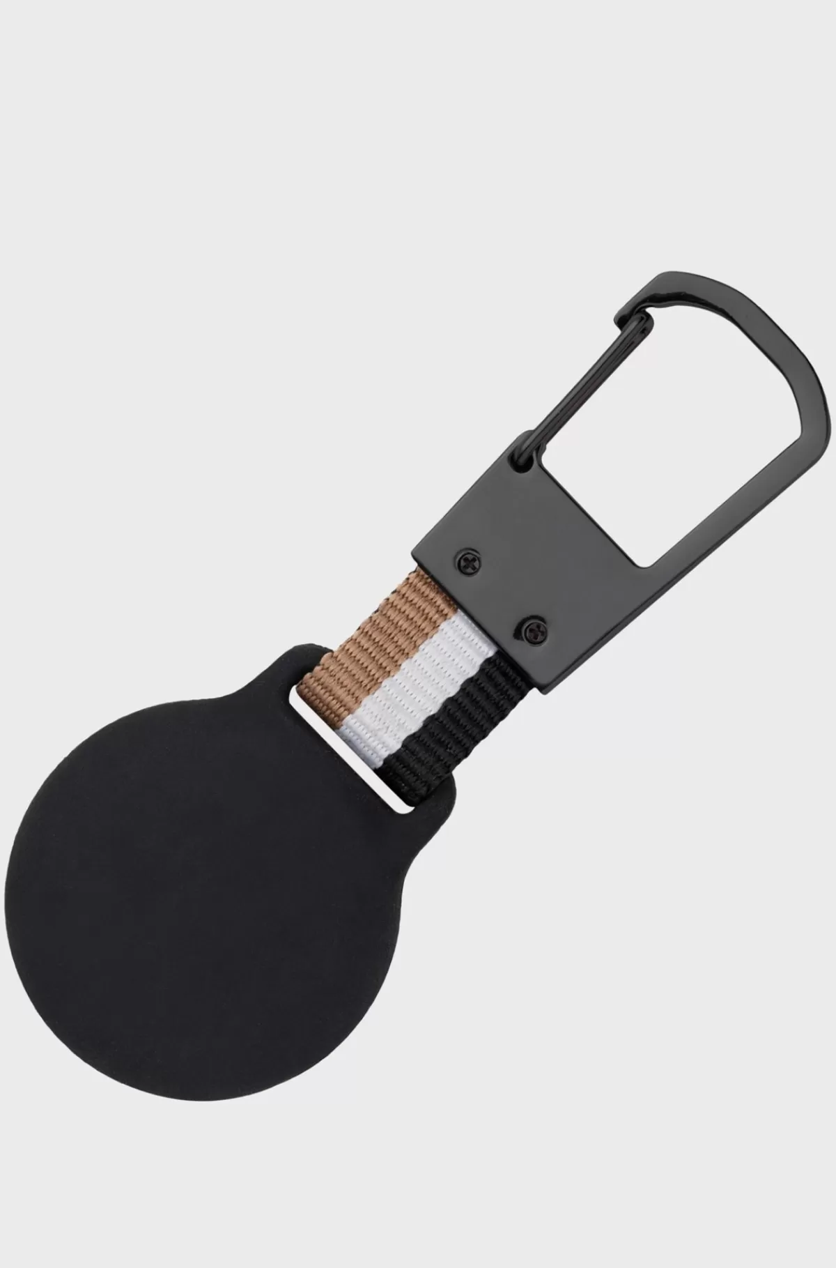 HUGO BOSS Nøglering Med Signaturstribe Og AirTag-holder Sort Outlet