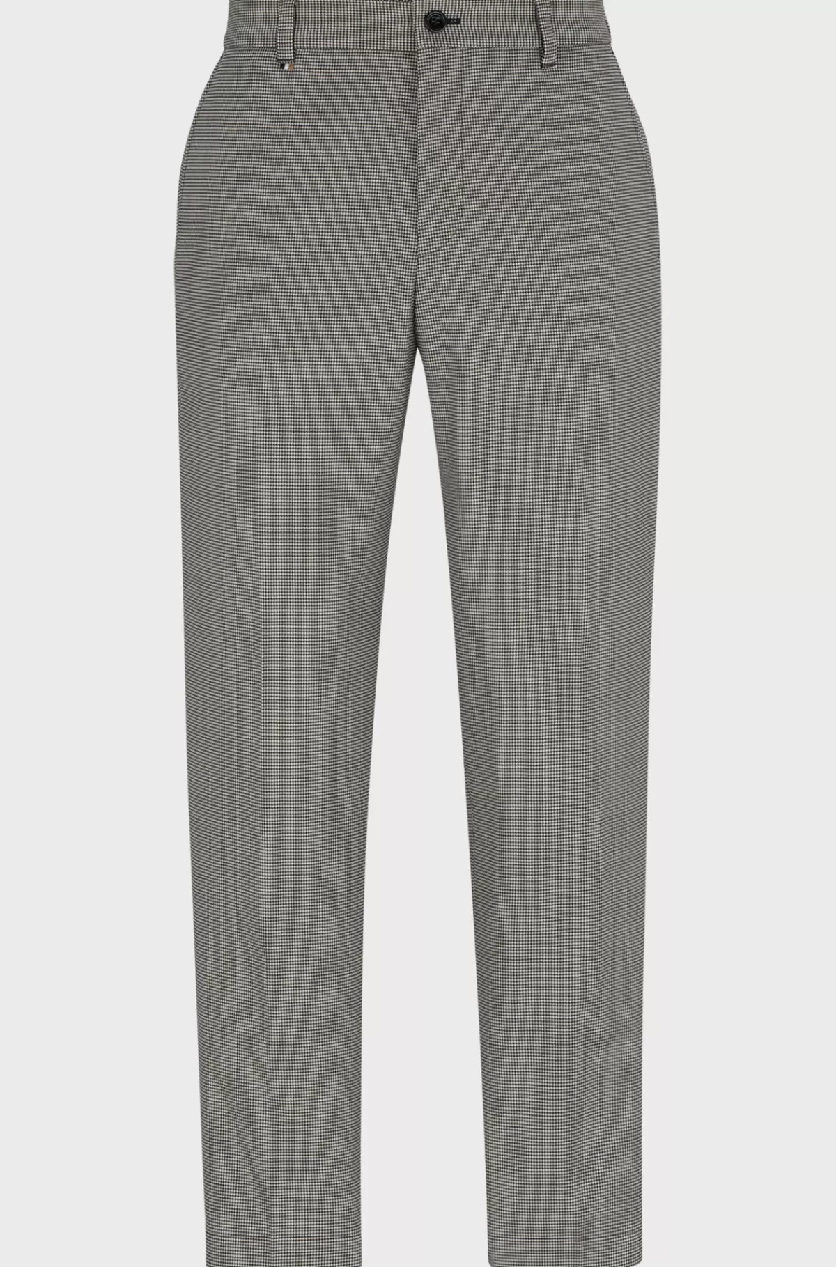 HUGO BOSS Og Relaxed Fit Bukser I En Hanefjedsternet Blanding Med Ny Uld Sort mønstret Best