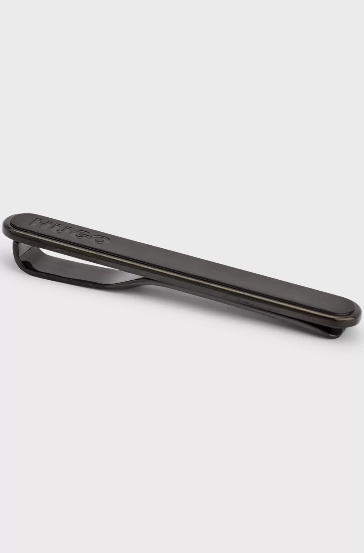 HUGO BOSS Oval Slipsenål Med Indgraveret Logo Sort Clearance