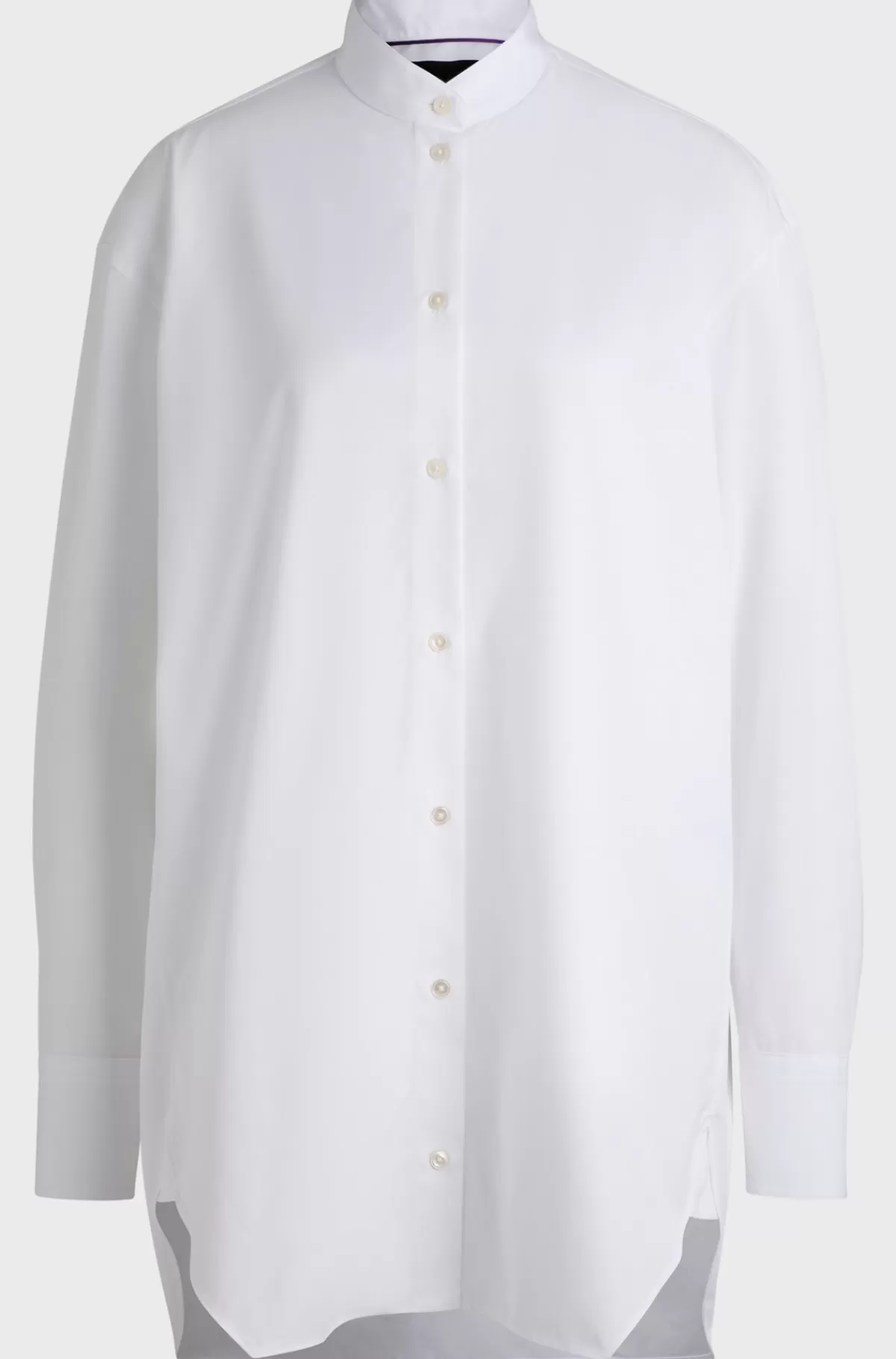 HUGO BOSS Oversize Fit Naomi X BOSS-skjorte I Bomuld Hvid Discount