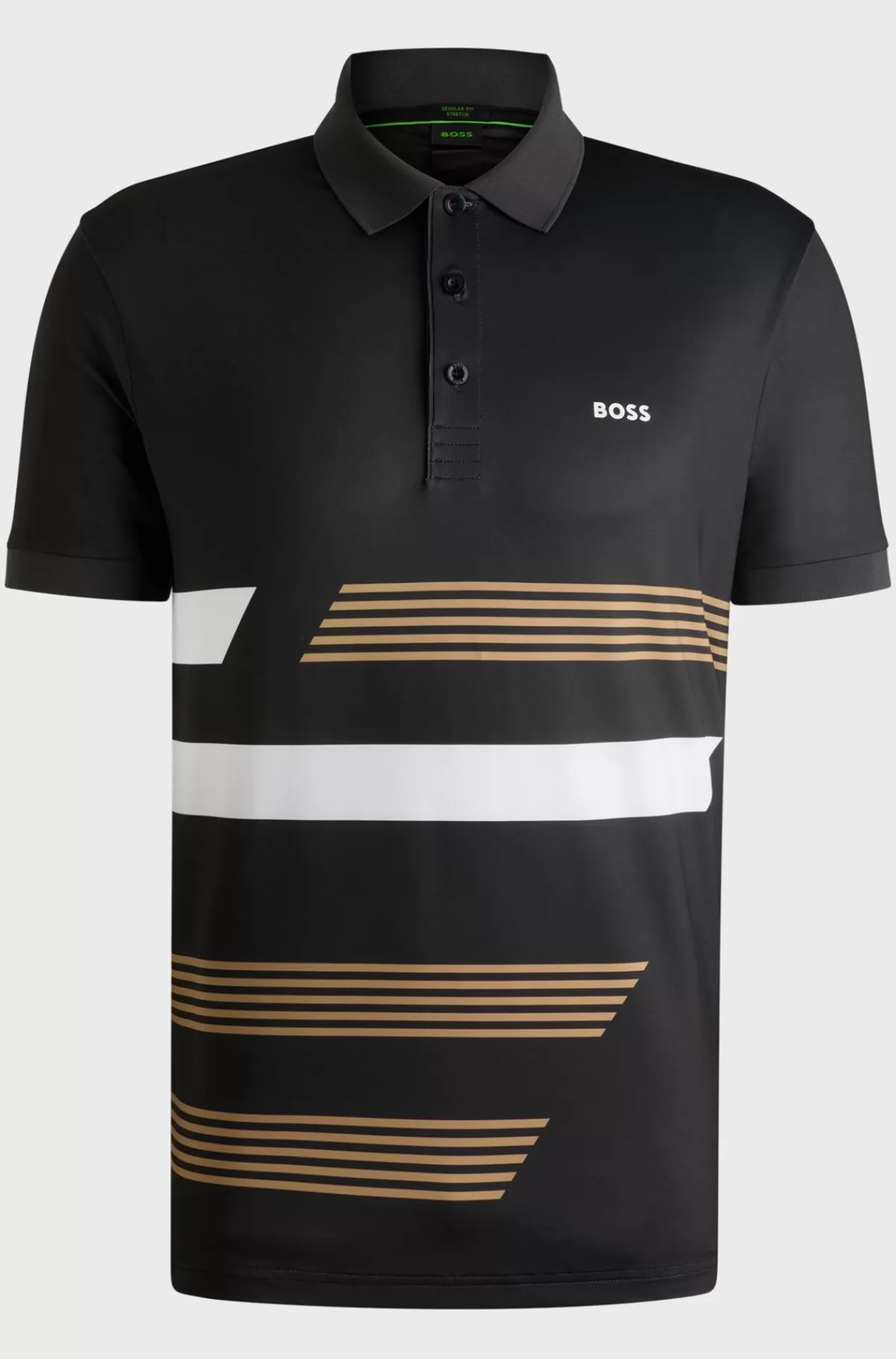 HUGO BOSS Paddy-poloshirt I Jersey Med Stræk Og Stribet Print Sort Best