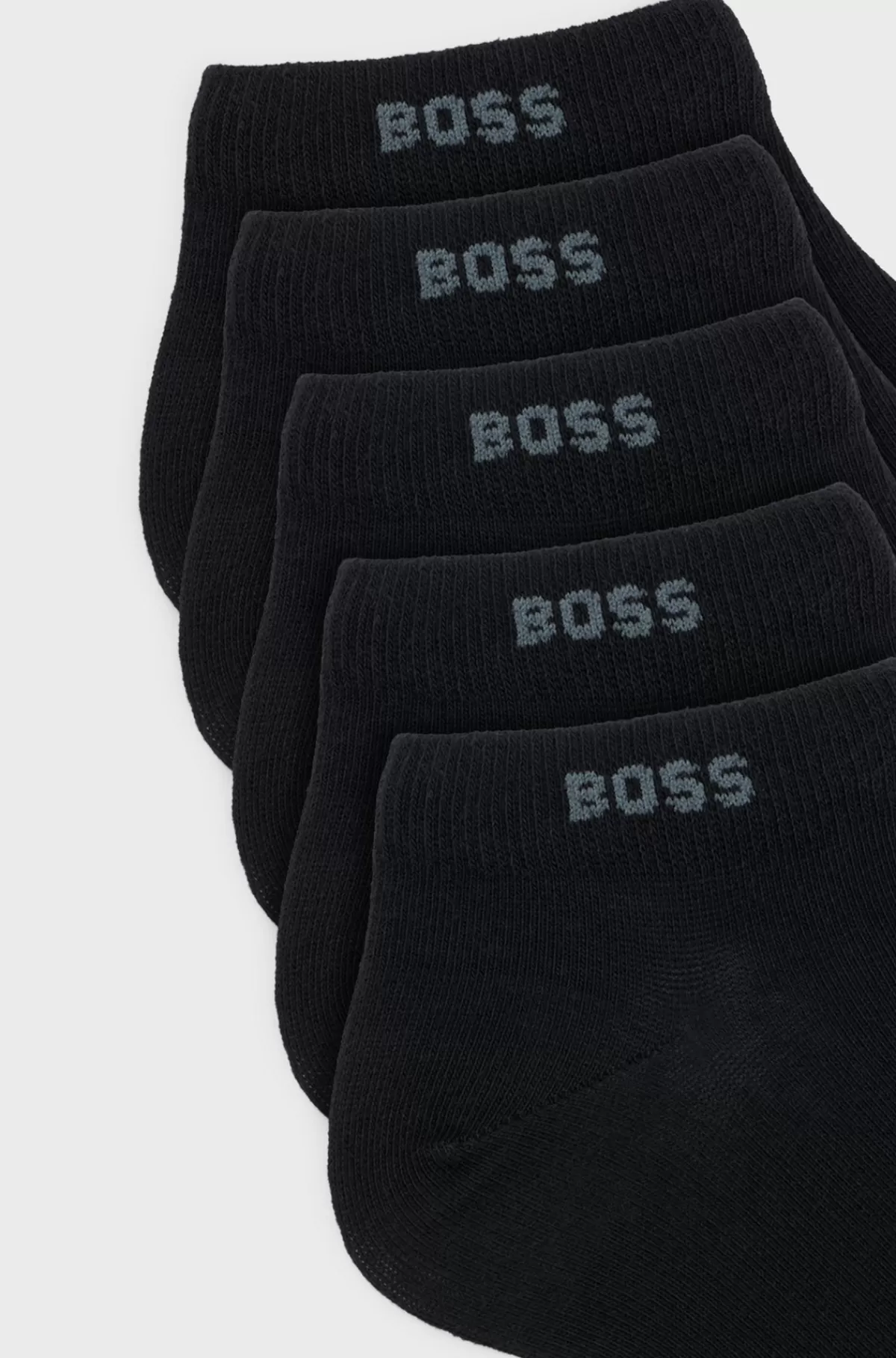 HUGO BOSS Pakke Med Fem Par Ankelstrømper I Bomuldsblanding Og Med Mærke Sort Cheap
