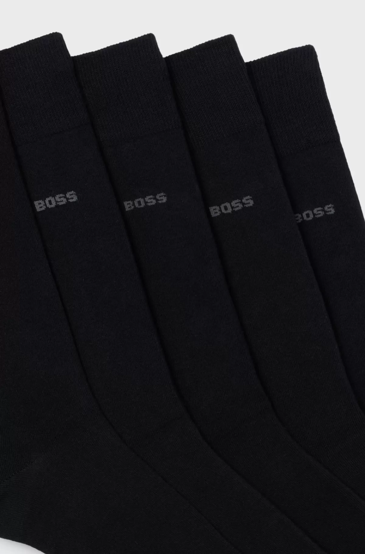 HUGO BOSS Pakke Med Fem Par Strømper I Almindelig Længde I Bomuldsblanding Sort Outlet