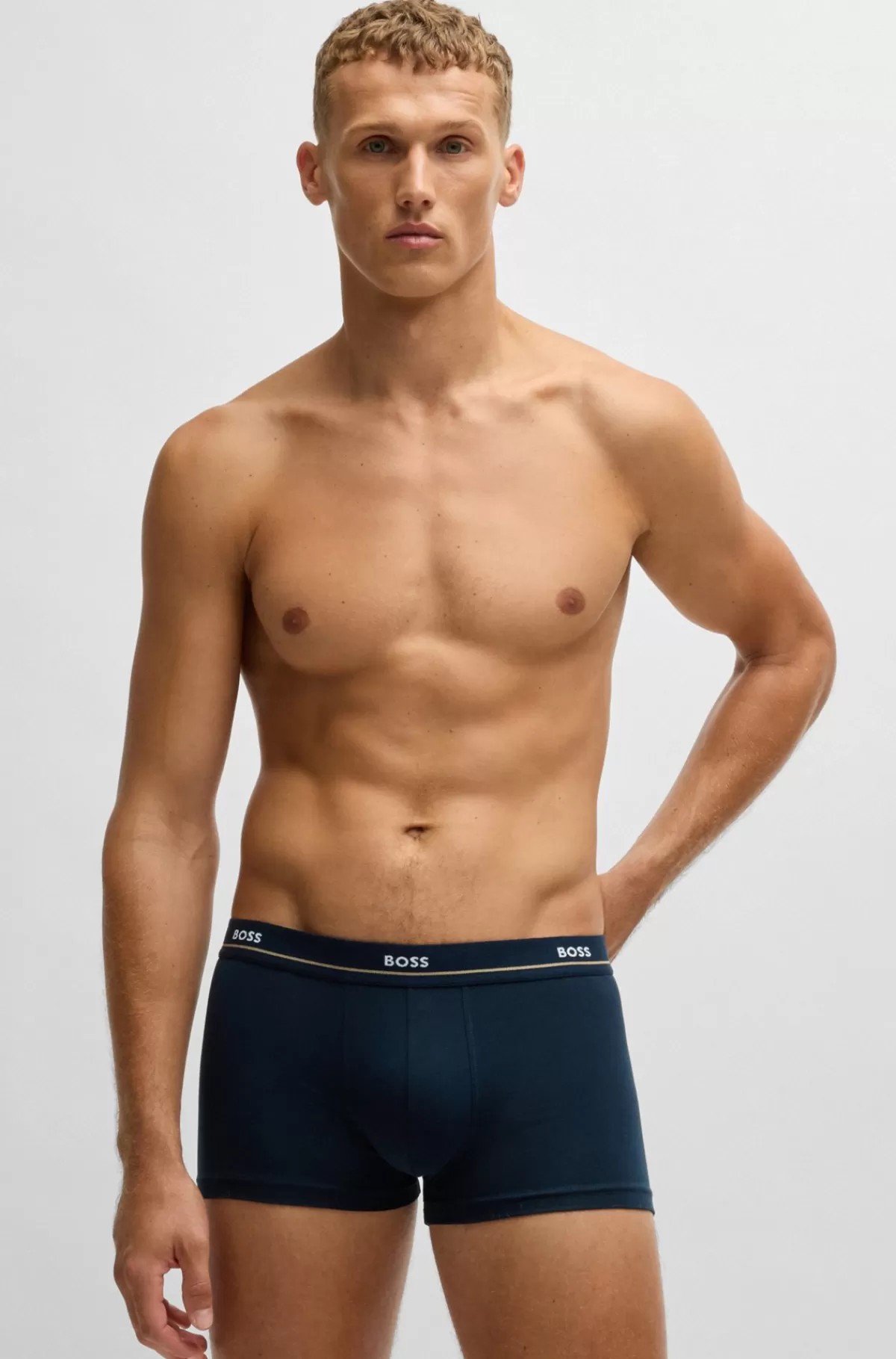 HUGO BOSS Pakke Med Fem Par Underbukser I Bomuld Med Stræk Med Logolinning Sort/hvid/blå Cheap