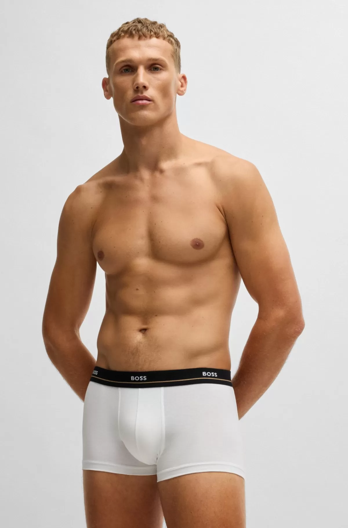 HUGO BOSS Pakke Med Fem Par Underbukser I Bomuld Med Stræk Med Logolinning Sort/hvid/blå Cheap