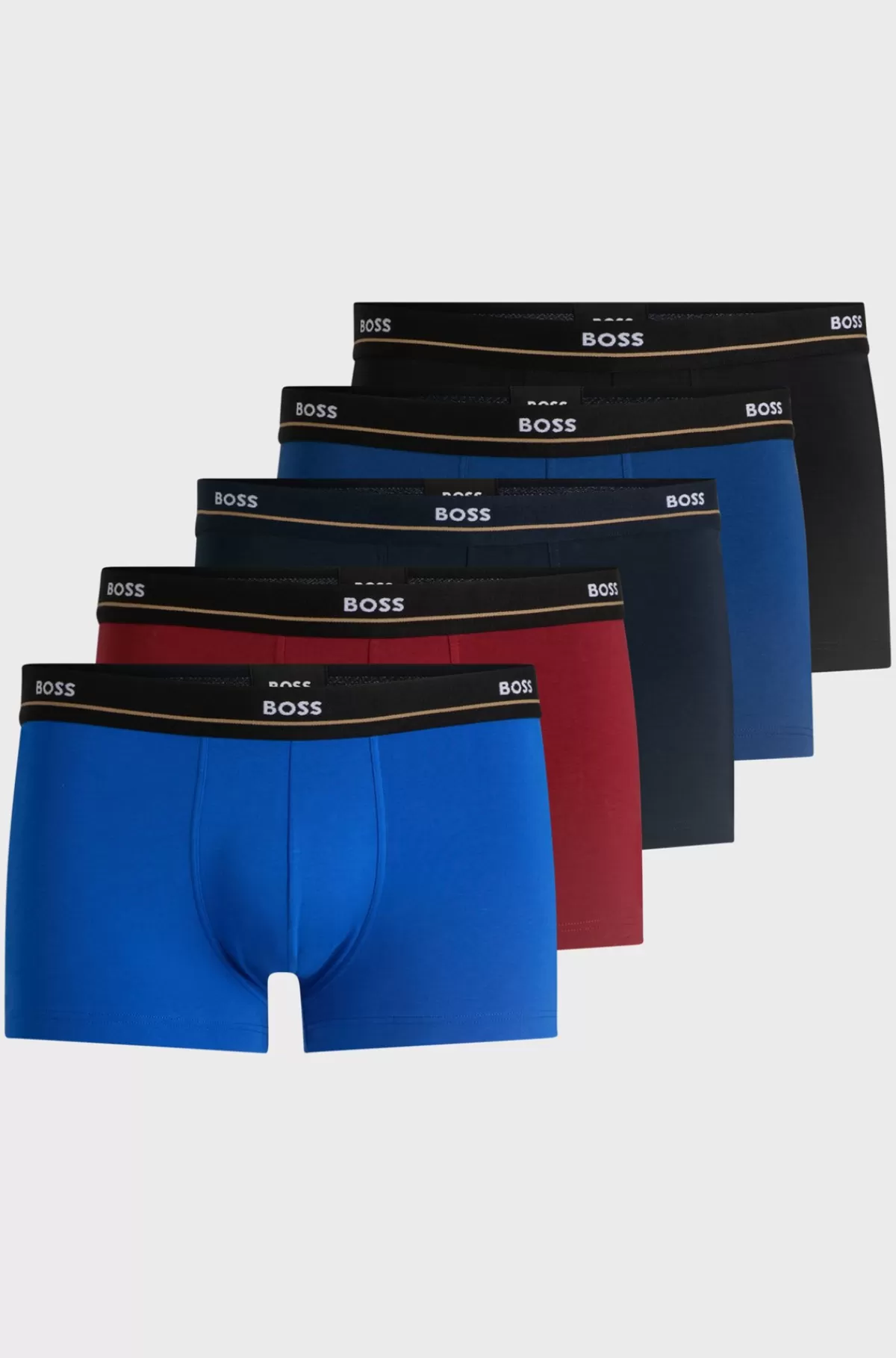 HUGO BOSS Pakke Med Fem Par Underbukser I Bomuld Med Stræk Og Logolinning Blå / Rød / Sort Shop