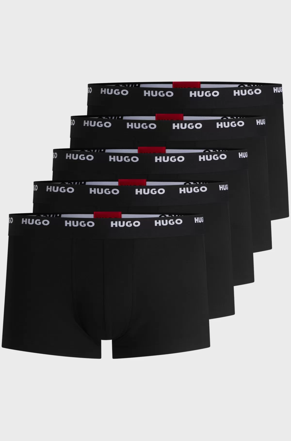 HUGO BOSS Pakke Med Fem Par Underbukser I Bomuld Med Stræk Og Logolinning Sort Outlet