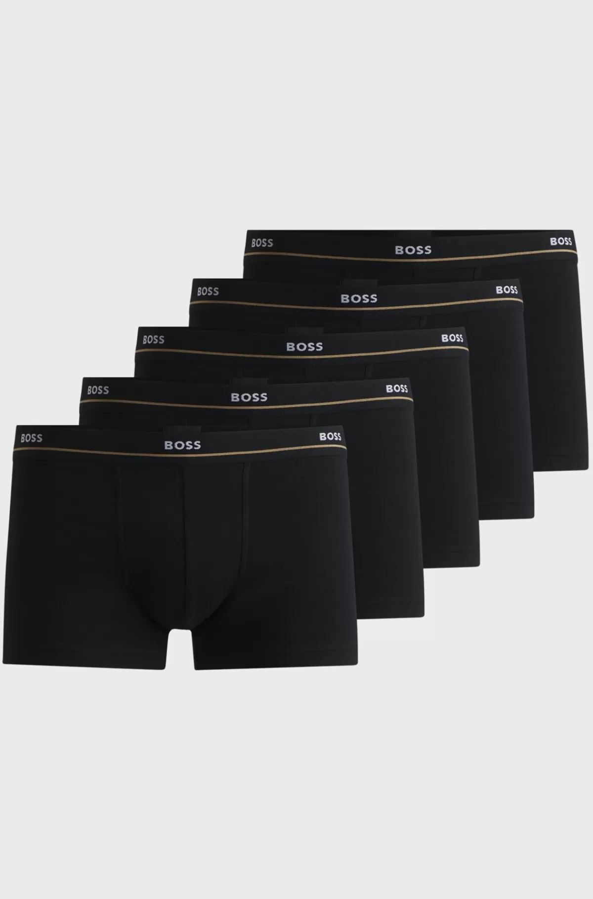 HUGO BOSS Pakke Med Fem Par Underbukser I Bomuld Med Stræk Og Logolinning Sort Shop