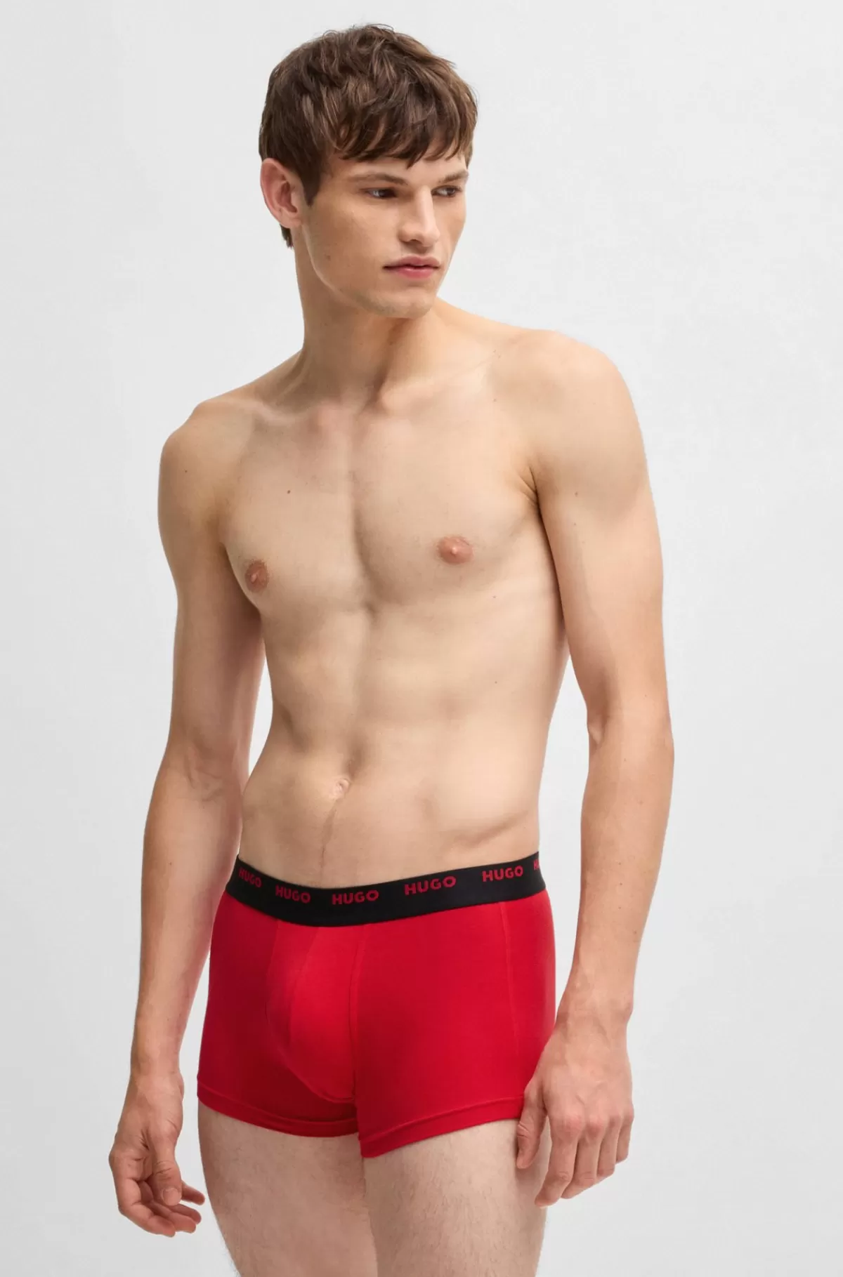 HUGO BOSS Pakke Med Fem Par Underbukser I Bomuld Med Stræk Og Logolinning Rød / Blå / Sort Shop