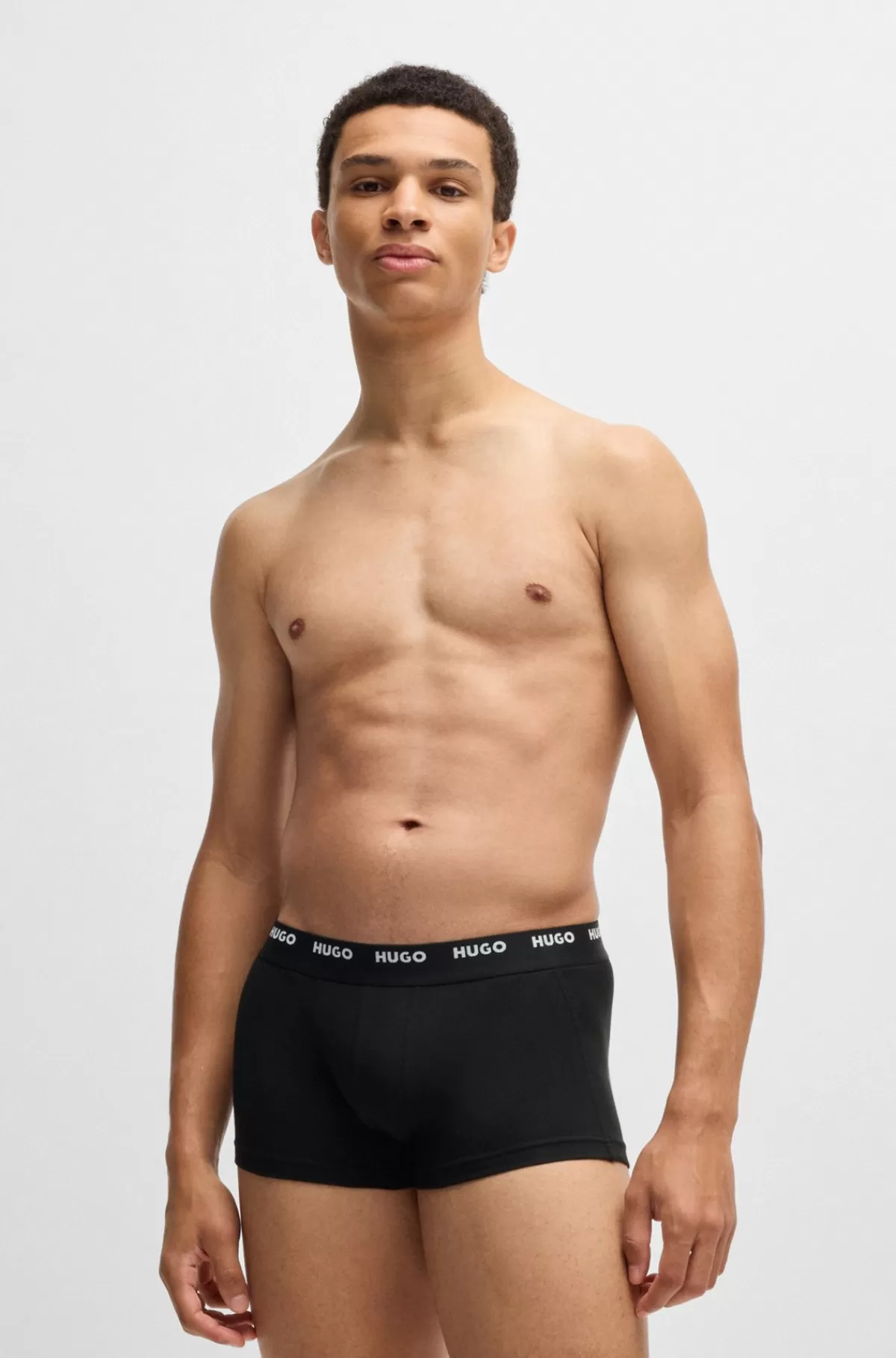 HUGO BOSS Pakke Med Fem Par Underbukser I Bomuld Med Stræk Og Logolinning Sort Outlet
