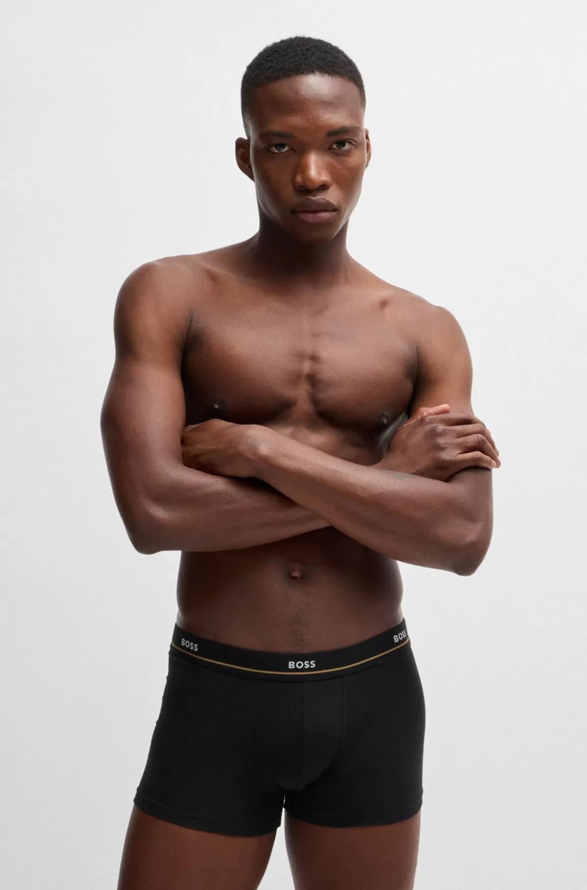 HUGO BOSS Pakke Med Fem Par Underbukser I Bomuld Med Stræk Og Logolinning Sort Shop