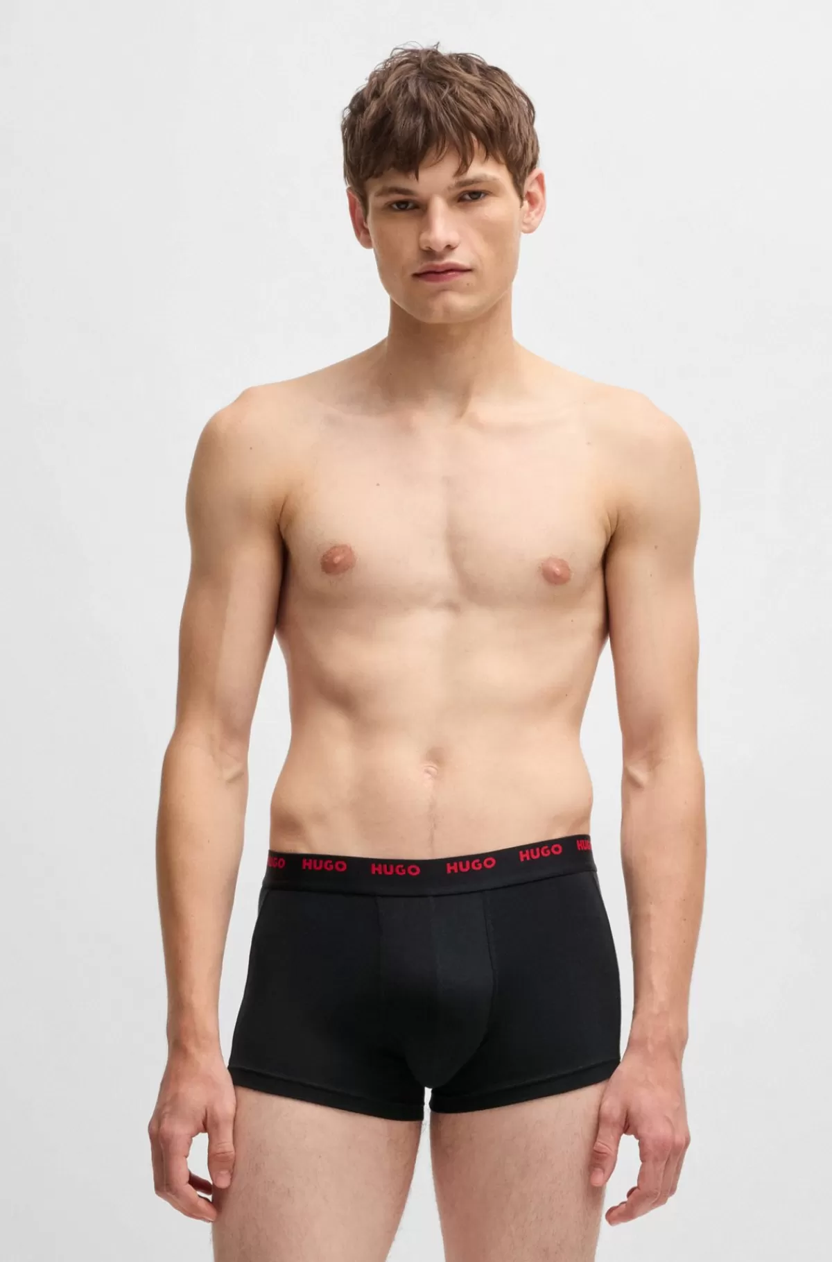 HUGO BOSS Pakke Med Fem Par Underbukser I Bomuld Med Stræk Og Logolinning Rød / Blå / Sort Shop