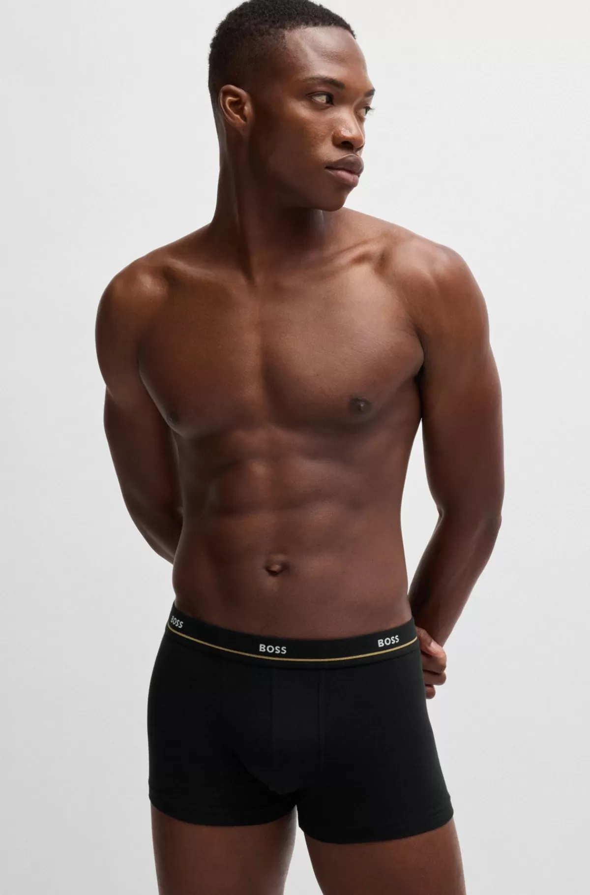 HUGO BOSS Pakke Med Fem Par Underbukser I Bomuld Med Stræk Og Logolinning Lys beige / Blå / Grøn / Sort Outlet