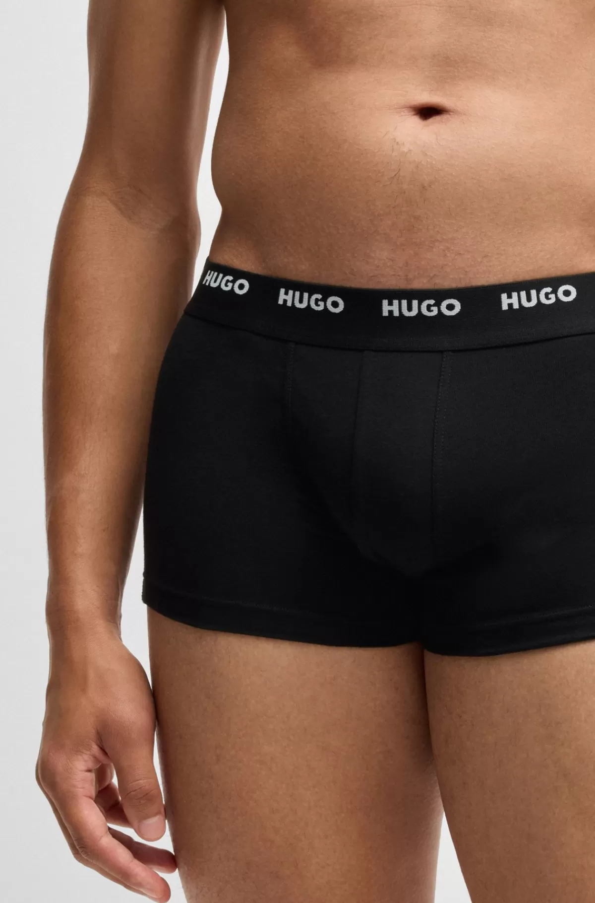 HUGO BOSS Pakke Med Fem Par Underbukser I Bomuld Med Stræk Og Logolinning Sort Outlet