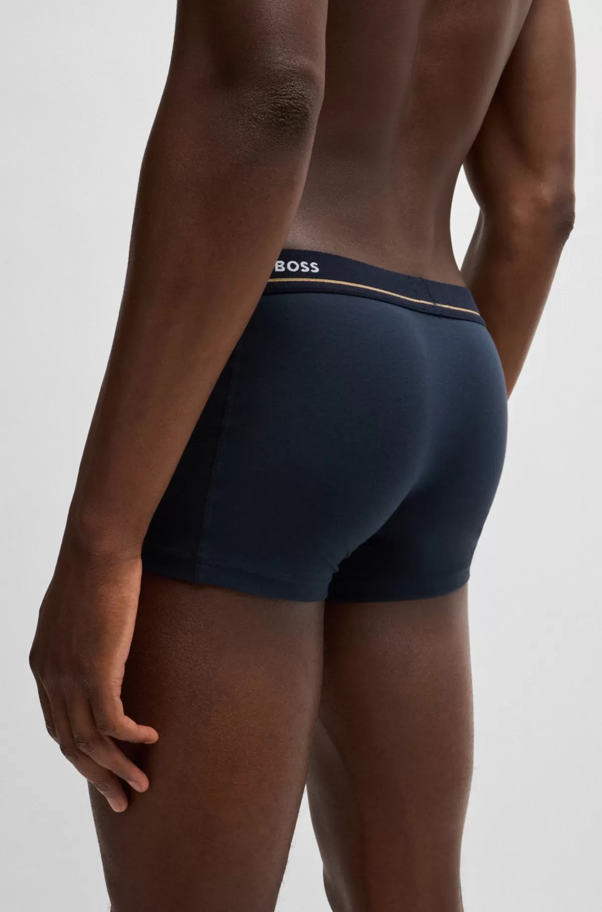 HUGO BOSS Pakke Med Fem Par Underbukser I Bomuld Med Stræk Og Logolinning Mørkeblå Hot