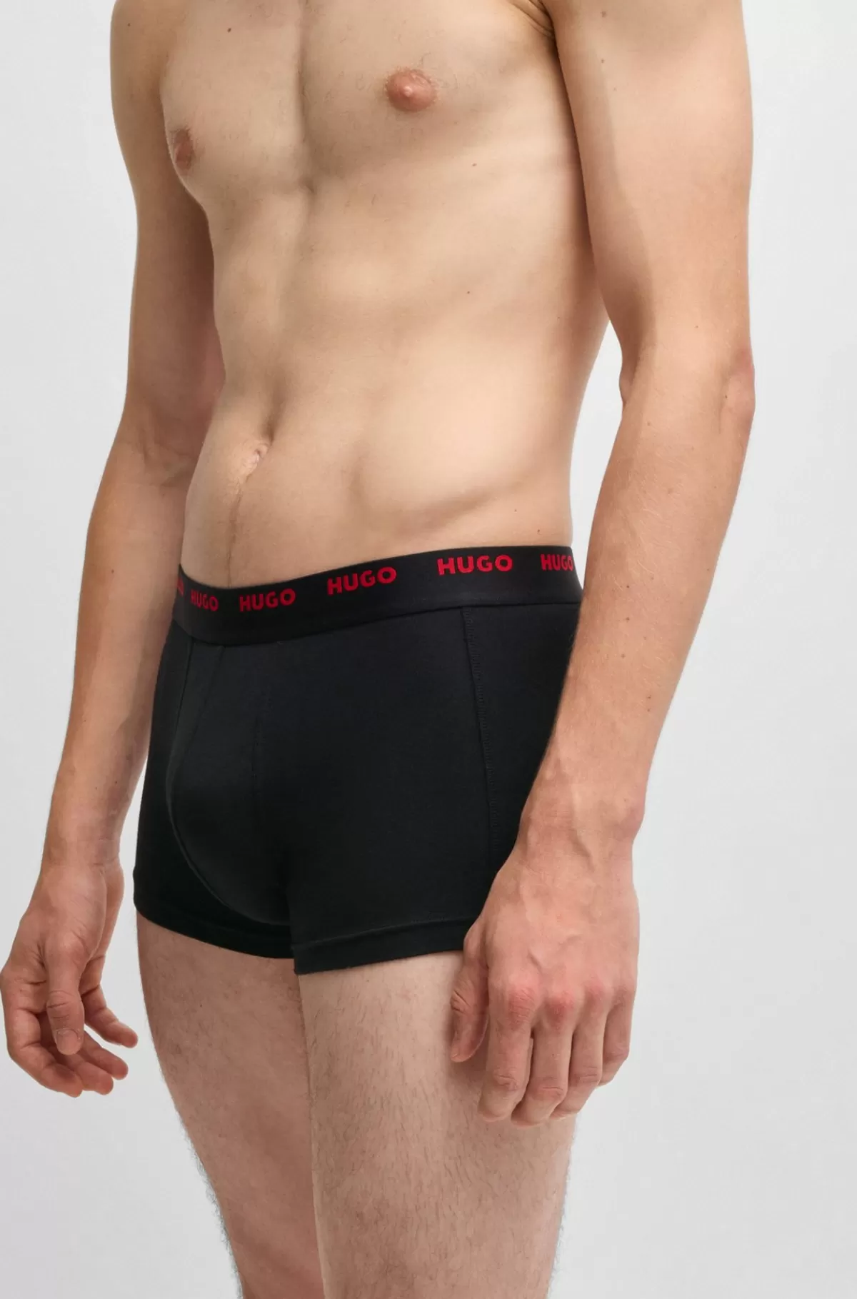 HUGO BOSS Pakke Med Fem Par Underbukser I Bomuld Med Stræk Og Logolinning Rød / Blå / Sort Shop
