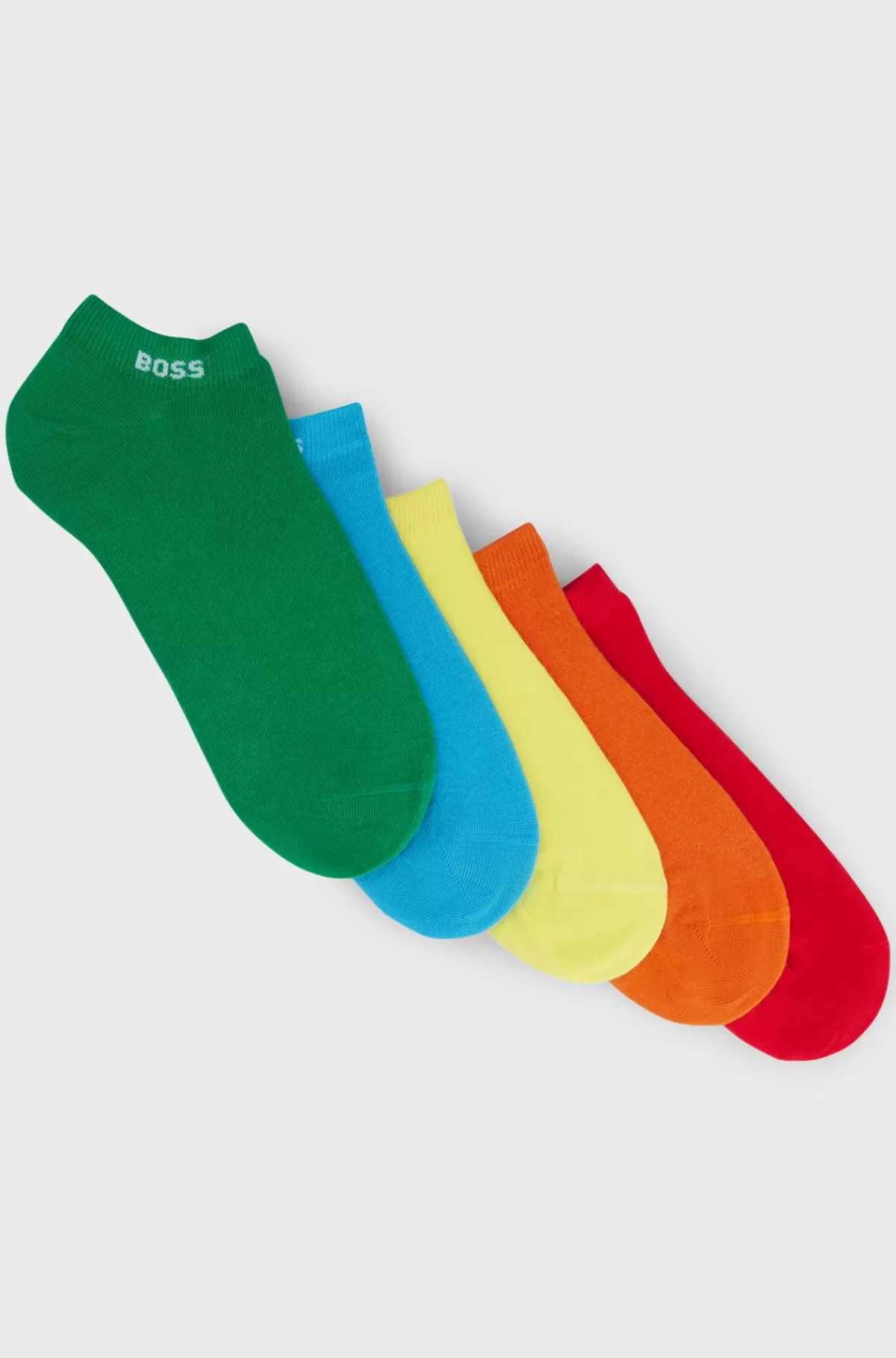 HUGO BOSS Pakke Med Fem Par Unisex-ankelstrømper Med Mærke På Manchetterne Mønstret Fashion