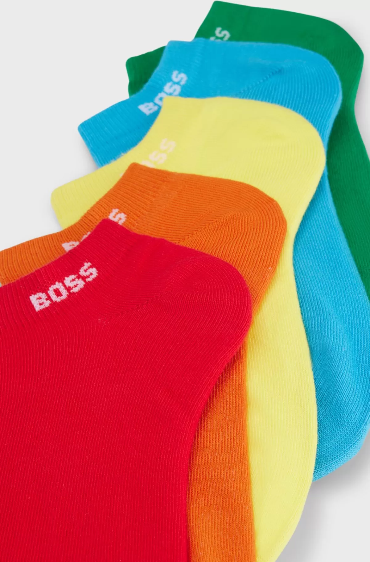 HUGO BOSS Pakke Med Fem Par Unisex-ankelstrømper Med Mærke På Manchetterne Mønstret Fashion