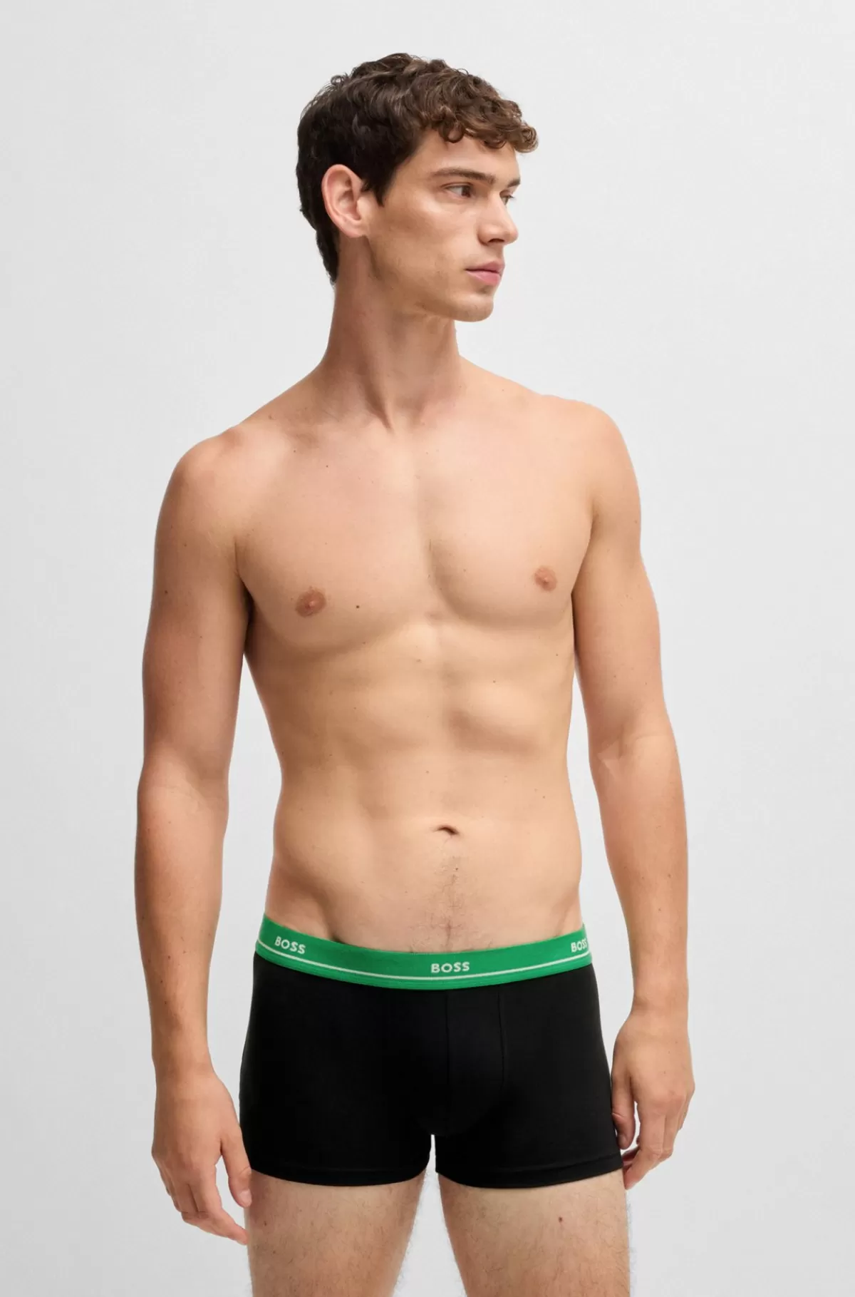 HUGO BOSS Pakke Med Fem Underbukser I Bomuld Med Stræk Og Logo-linning Sort New