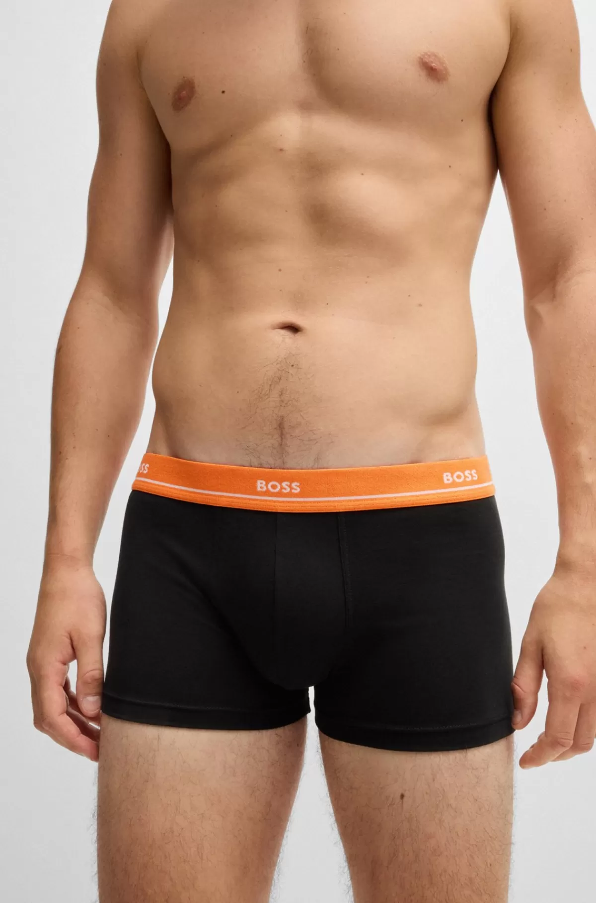HUGO BOSS Pakke Med Fem Underbukser I Bomuld Med Stræk Og Logo-linning Sort New