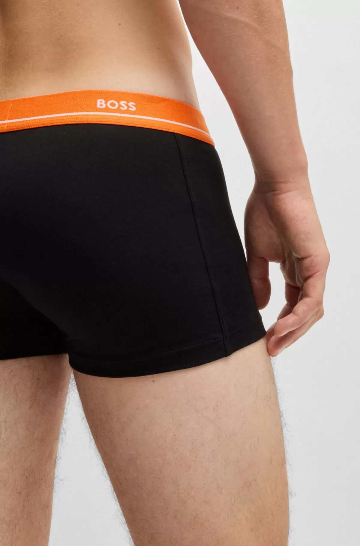 HUGO BOSS Pakke Med Fem Underbukser I Bomuld Med Stræk Og Logo-linning Sort New