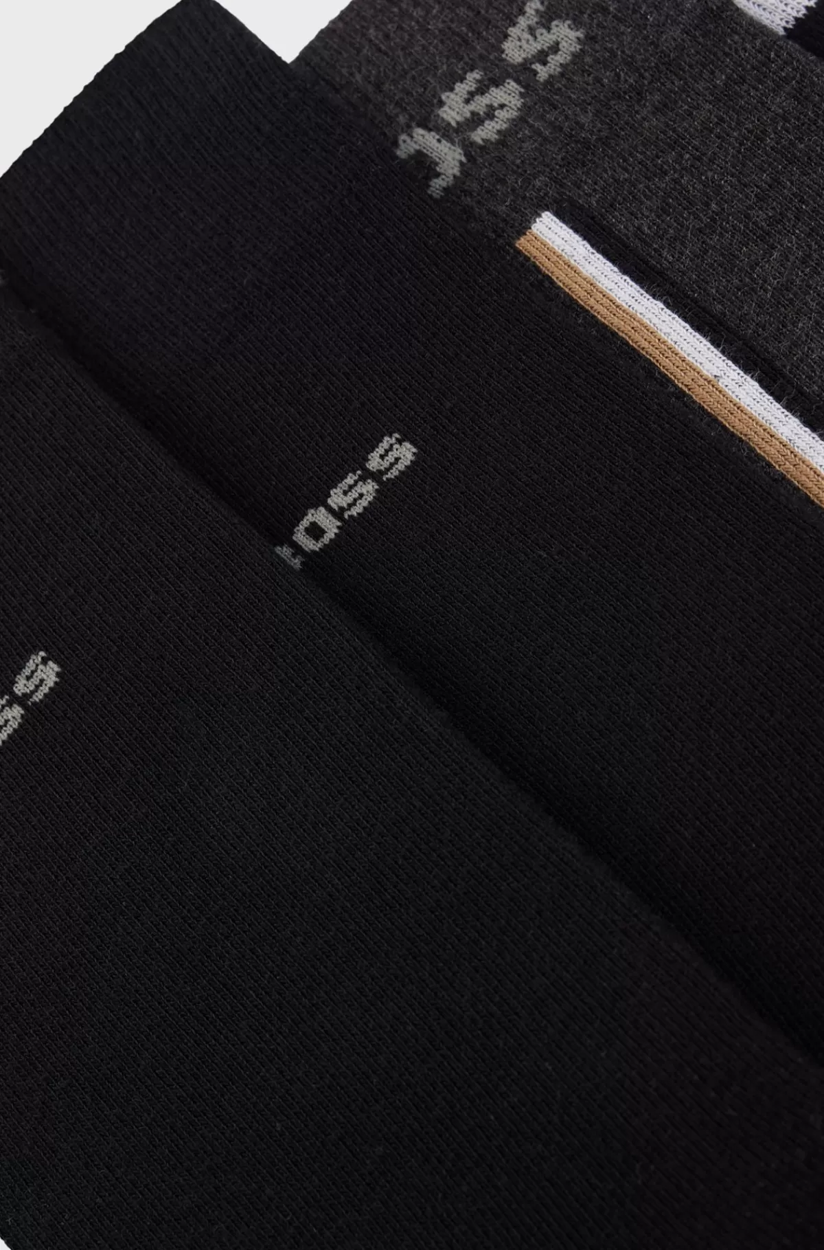 HUGO BOSS Pakke Med Fire Par Strømper I Almindelig Længde I En Bomuldsblanding Sort/grå Sale