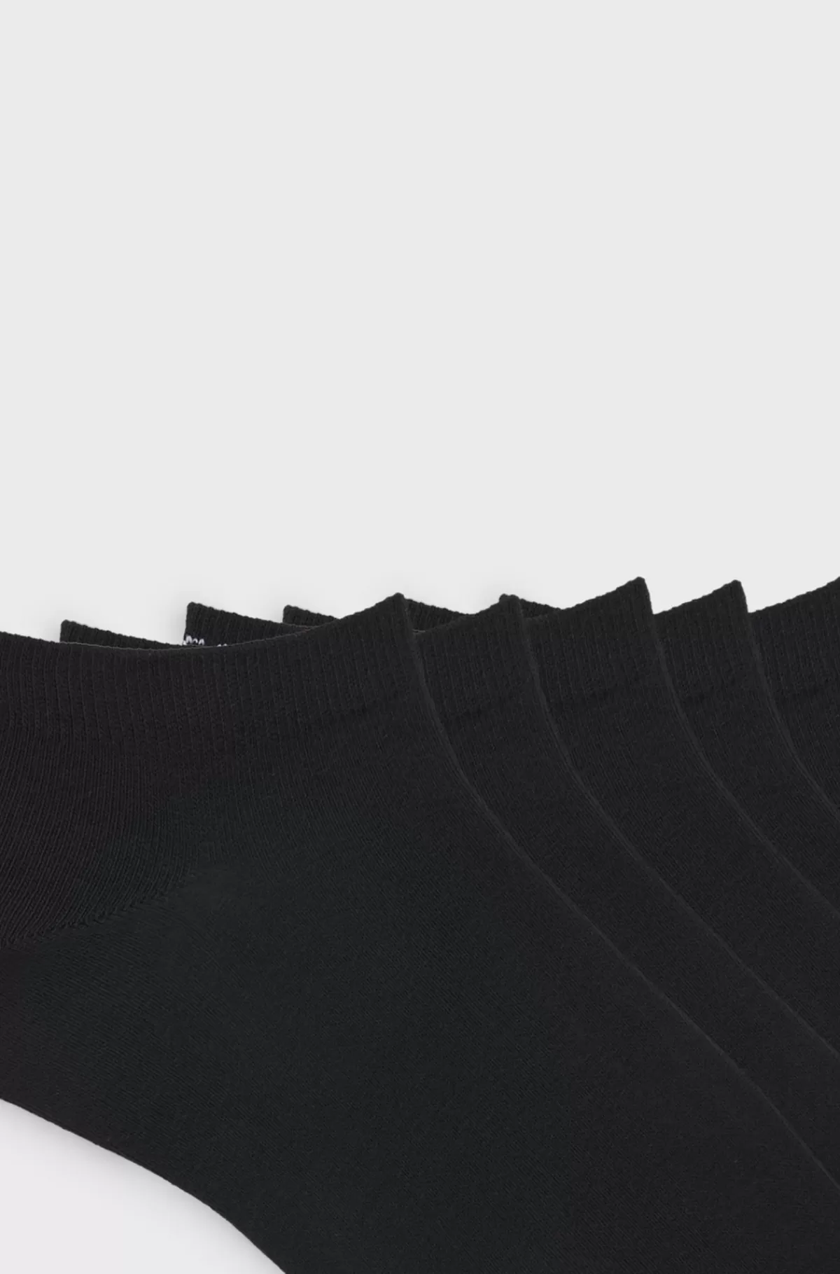 HUGO BOSS Pakke Med Seks Par Ankelsokker I En Bomuldsblanding Med Logoer Sort Clearance