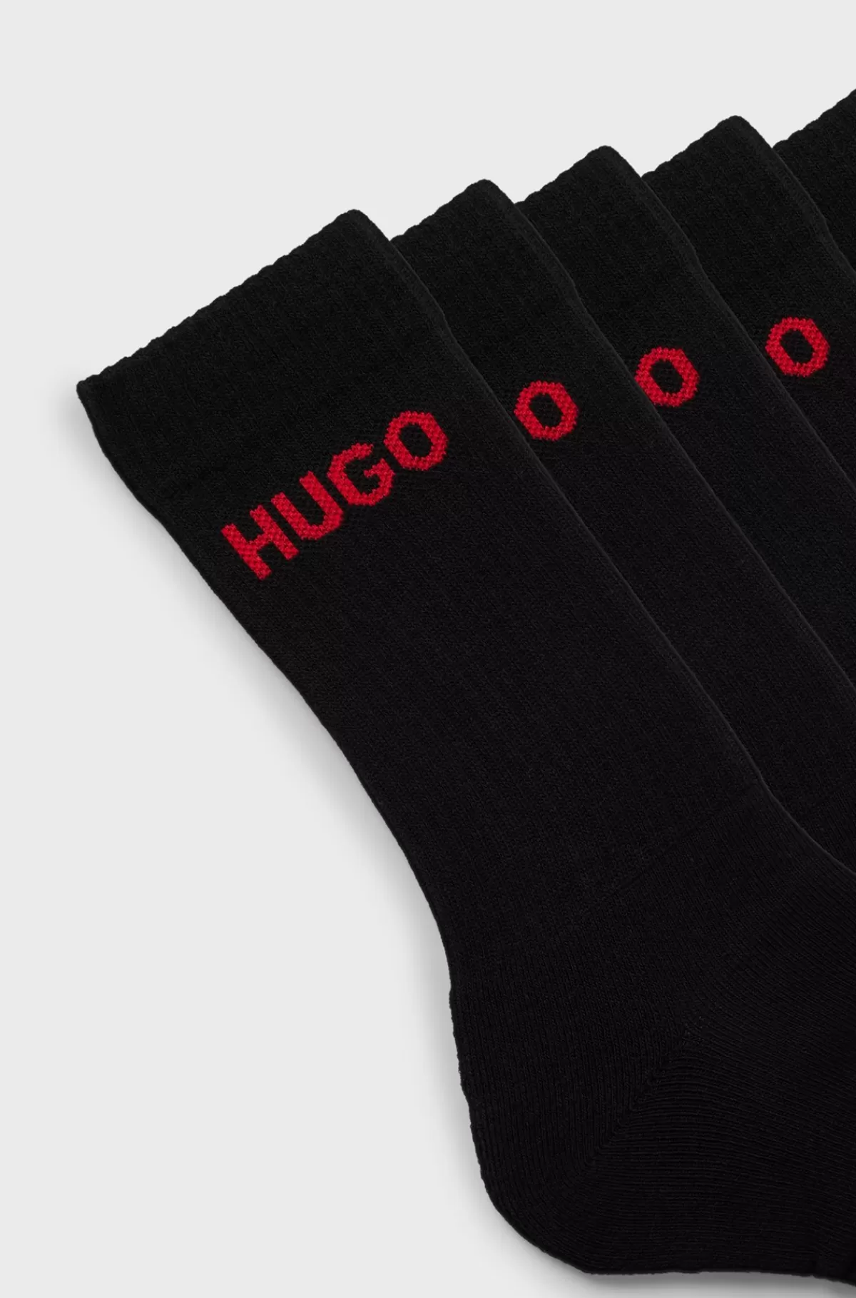 HUGO BOSS Pakke Med Seks Par Strømper I Kvart Længde Med Logodetalje Sort Fashion