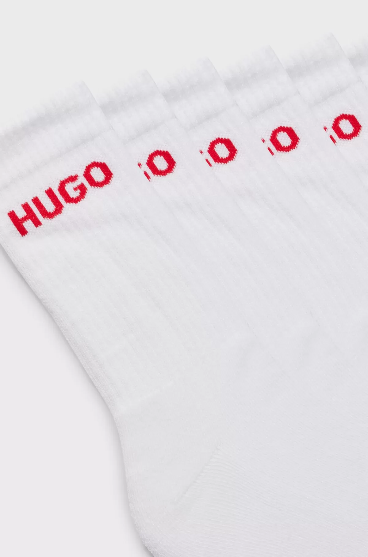 HUGO BOSS Pakke Med Seks Par Strømper I Kvart Længde Med Logodetalje Hvid Shop