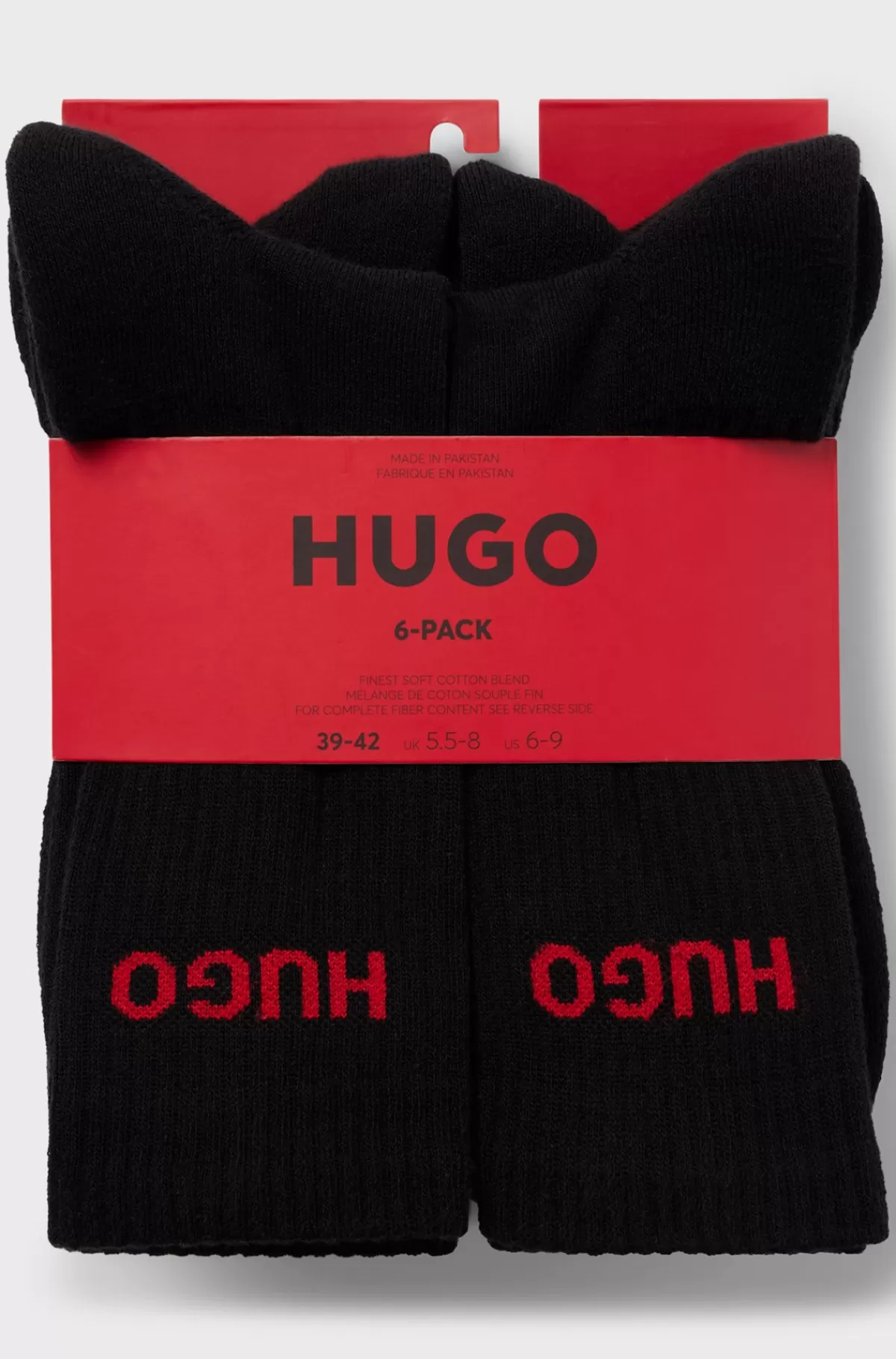 HUGO BOSS Pakke Med Seks Par Strømper I Kvart Længde Med Logodetalje Sort Fashion