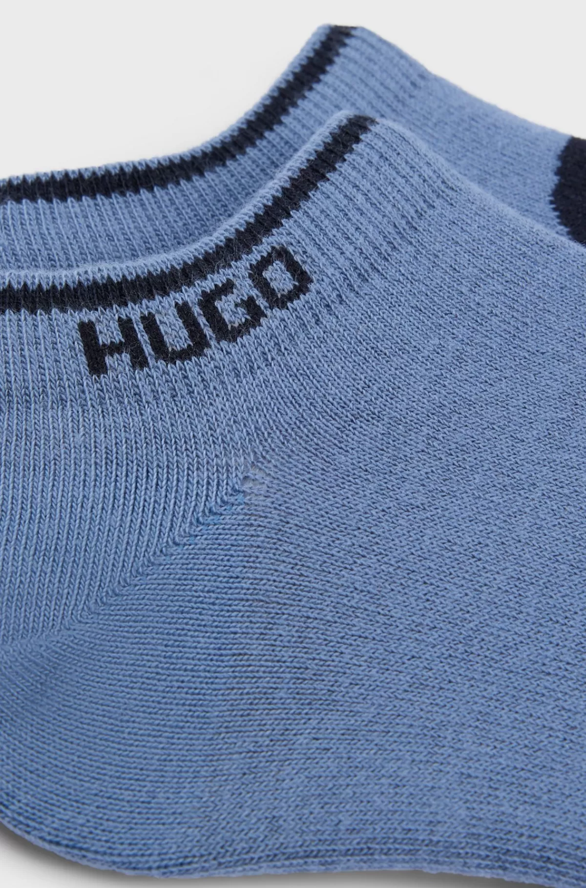 HUGO BOSS Pakke Med To Ankelstrømper I En Bomuldsblanding Med Logoer Blå Cheap