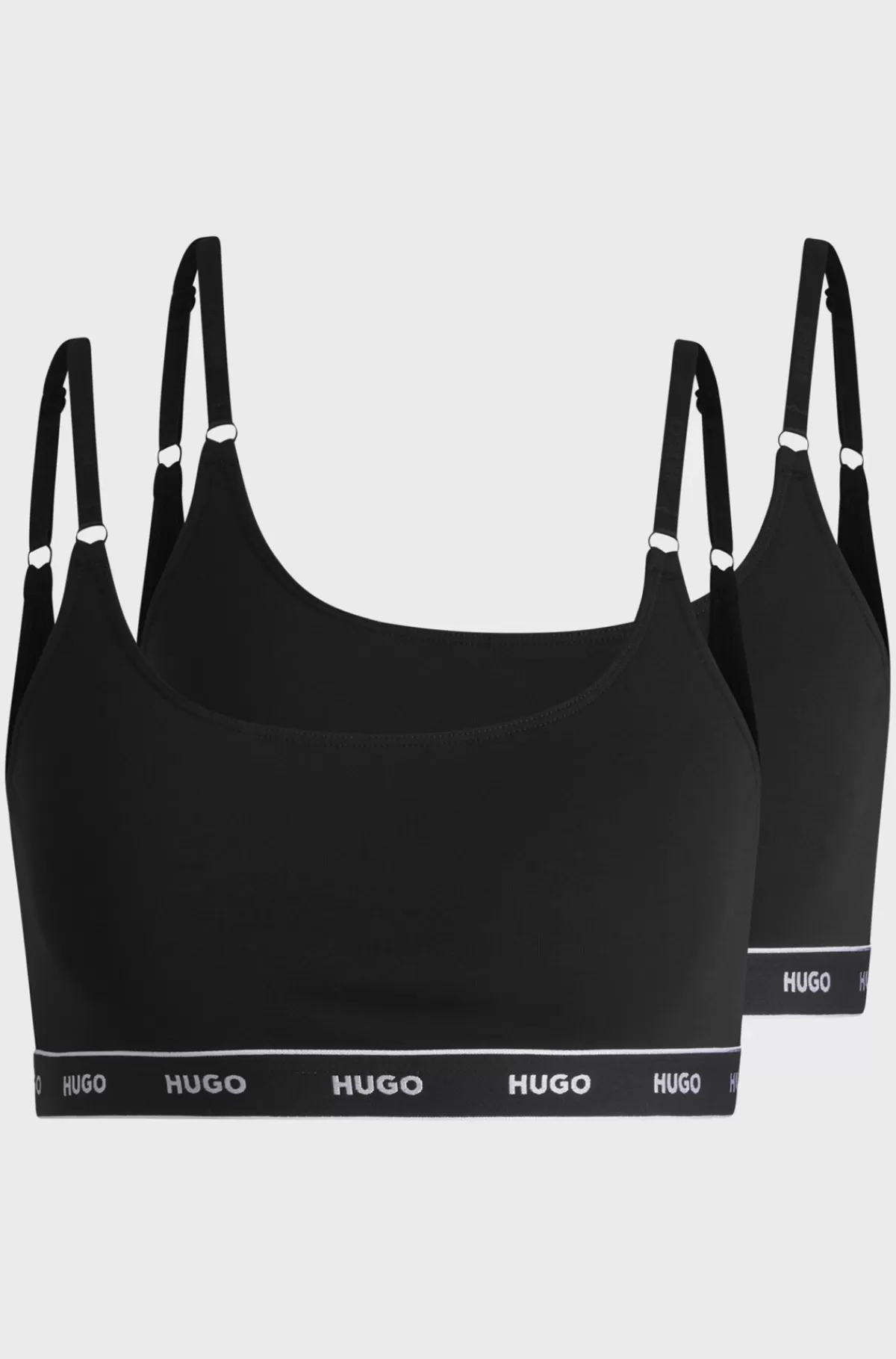 HUGO BOSS Pakke Med To Braletter I Bomuld Med Stræk Og Logobånd Sort Best