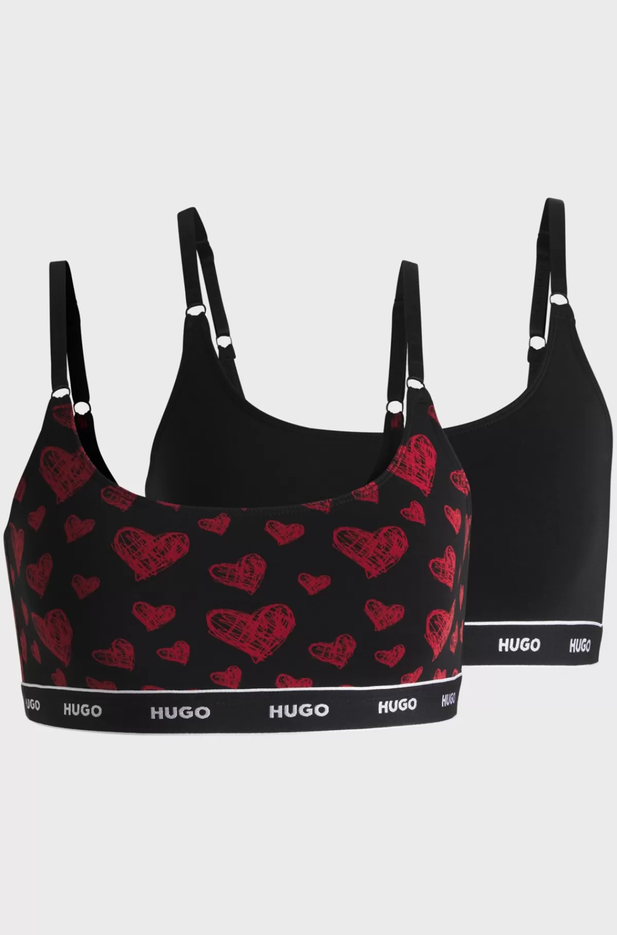HUGO BOSS Pakke Med To Braletter I Bomuld Med Stræk Og Logounderbånd Mønstret Fashion