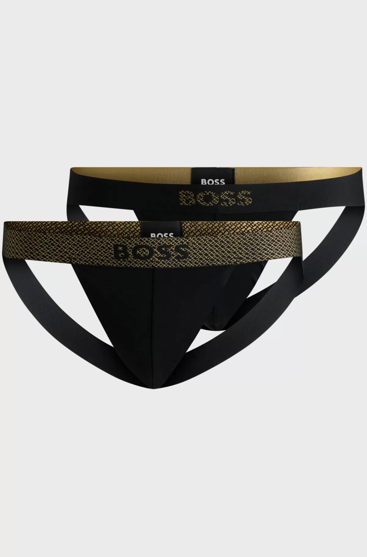 HUGO BOSS Pakke Med To Jockstrap-underbukser I Bomuld Med Stræk Sort Cheap