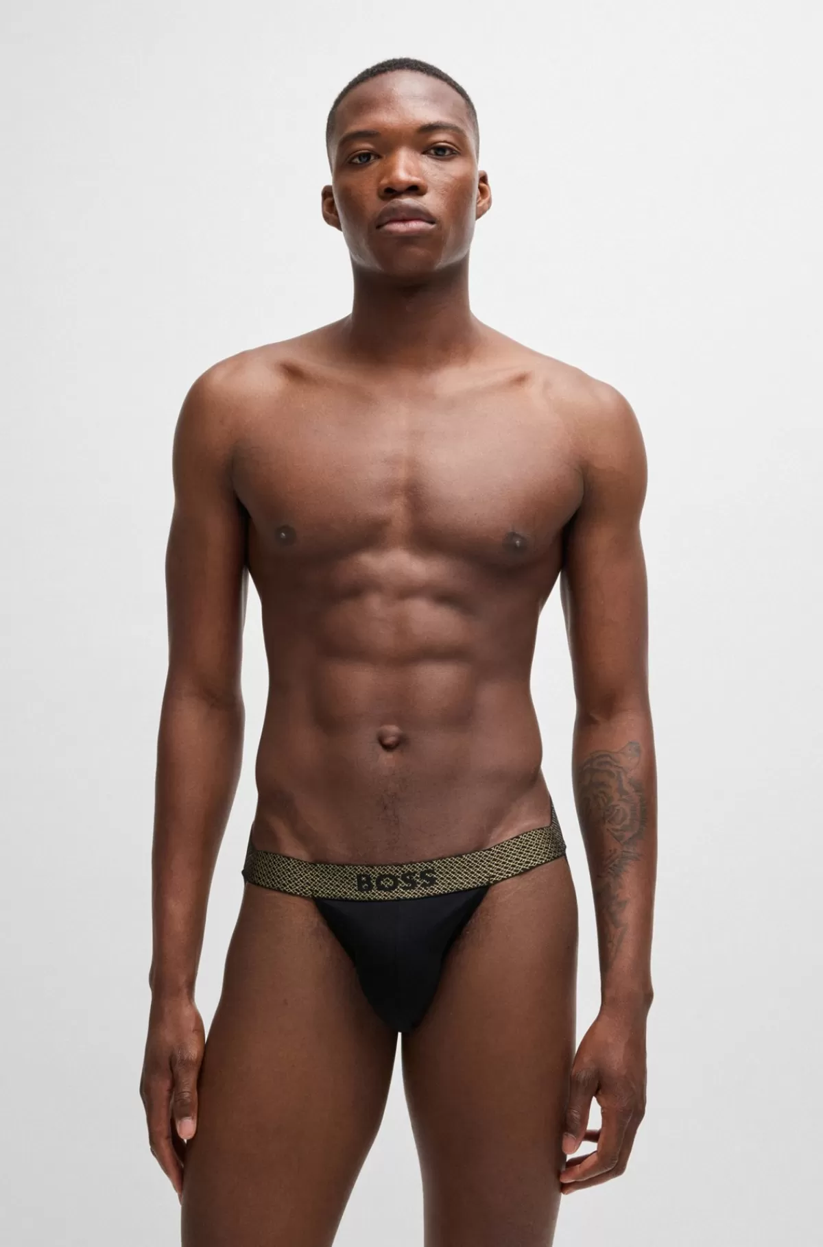 HUGO BOSS Pakke Med To Jockstrap-underbukser I Bomuld Med Stræk Sort Cheap