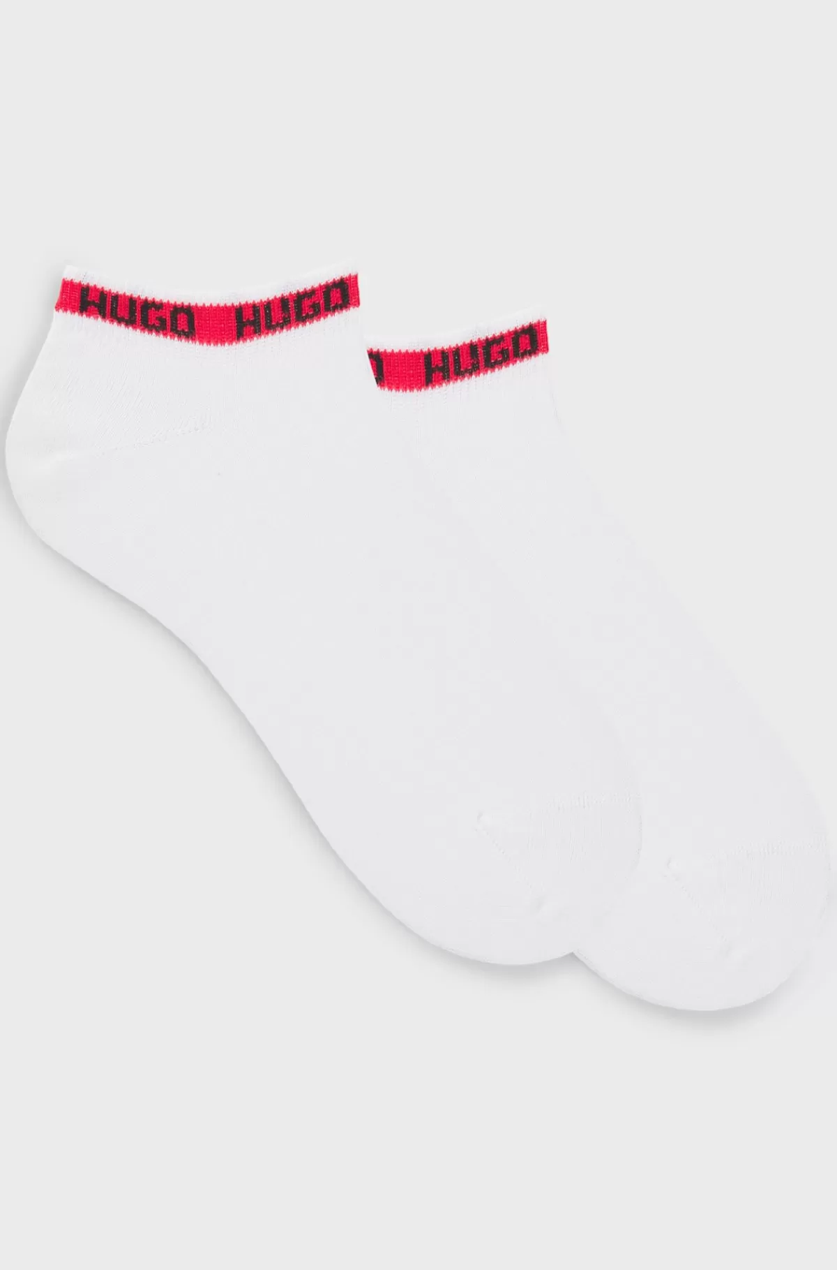 HUGO BOSS Pakke Med To Par Ankellange Sokker Med Brandede Kanter Hvid Store