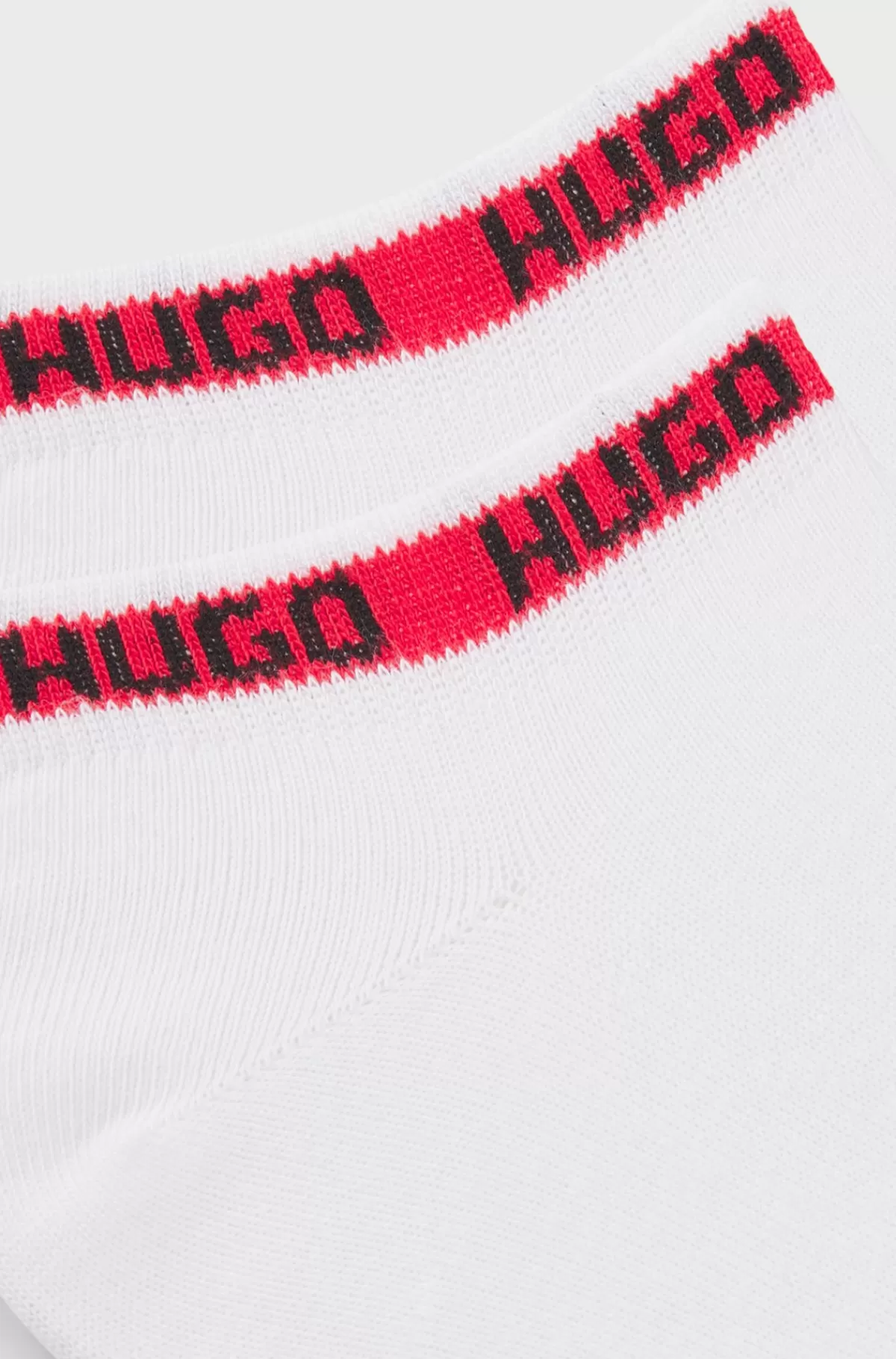 HUGO BOSS Pakke Med To Par Ankellange Sokker Med Brandede Kanter Hvid Store